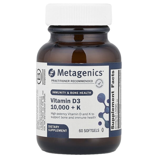 Metagenics, D3 10 000+ K`` 60 мягких таблеток