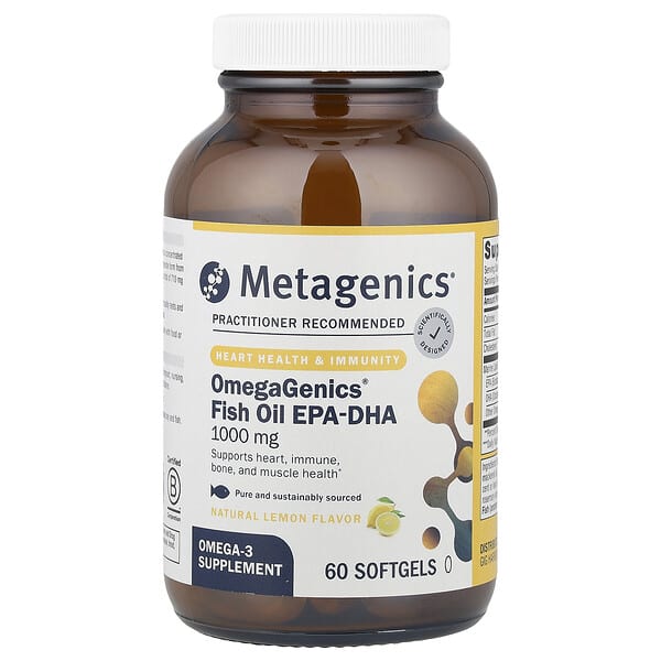 Metagenics, OmegaGenics EPA-DHA 1000, Natural Lemon, 60 Softgels