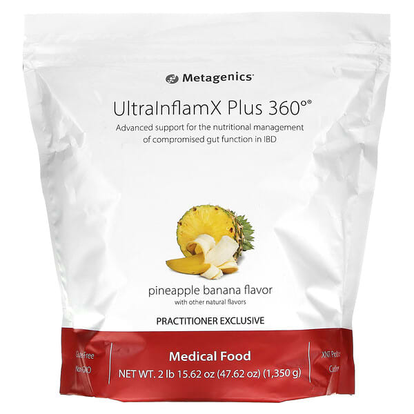 Metagenics, UltralnflamX Plus 360 °, медицинское питание, ананас и банан, 1350 г (47,62 унции)