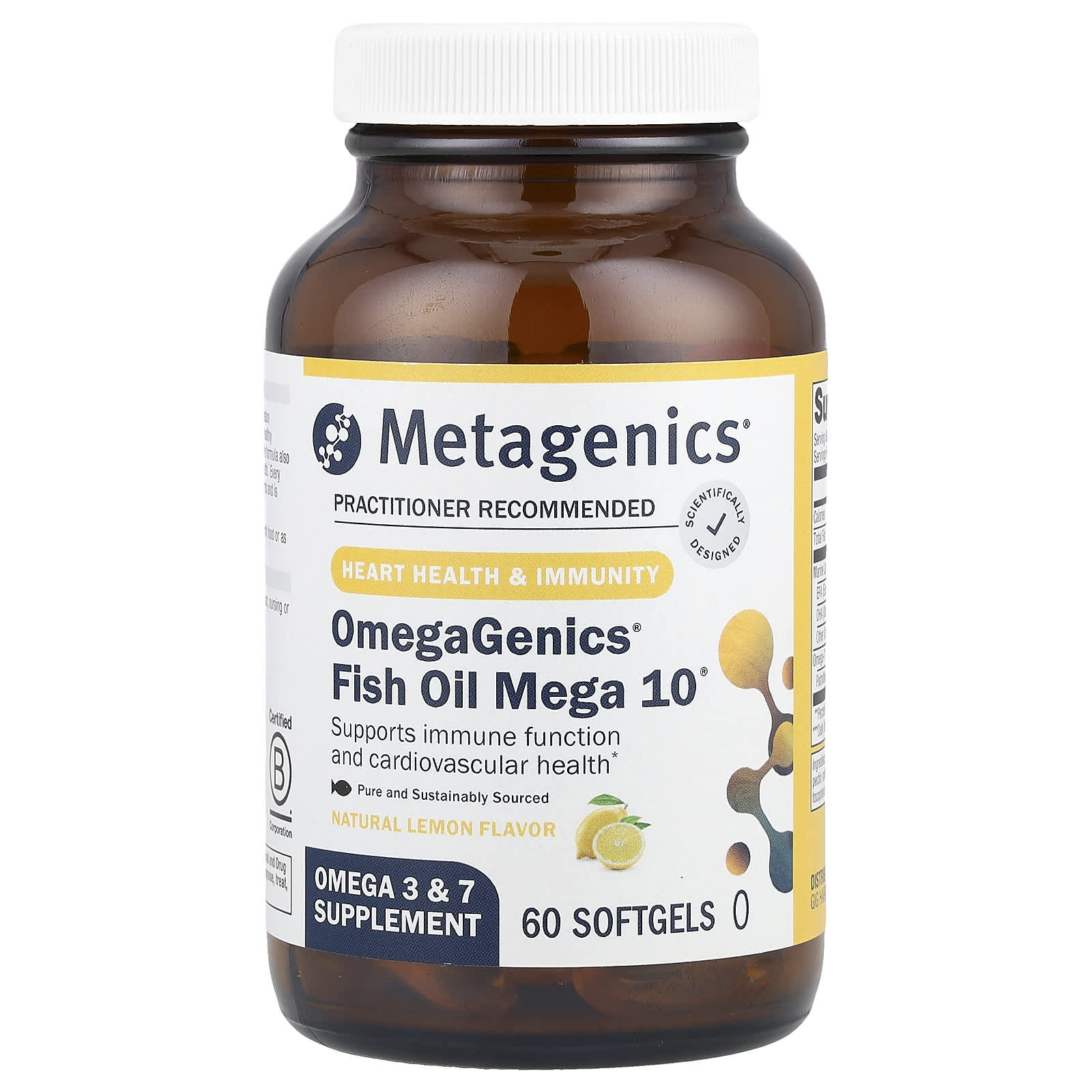 Metagenics OmegaGenics Mega 10 Natural Lemon 60 Softgels 12090₽