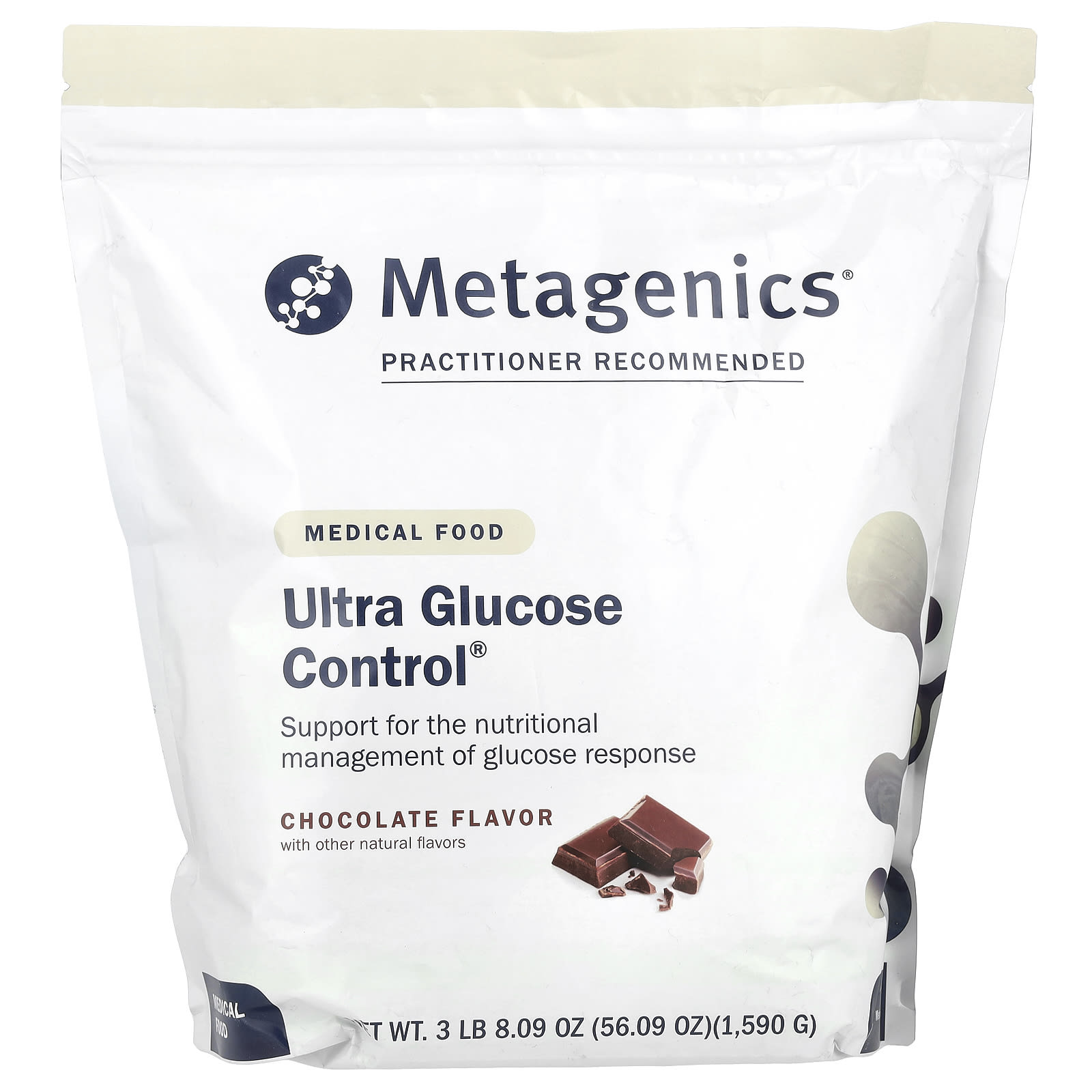 Metagenics, Ultra Glucose Control, медицинское питание, шоколад, 3 фунта (8,09 унции)