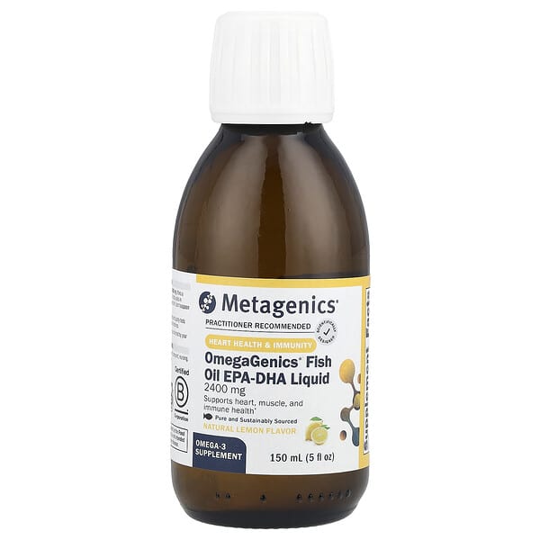 Metagenics, OmegaGenics EPA-DHA 2400. Натуральный лимон, 150 мл (5 жидк. Унций)