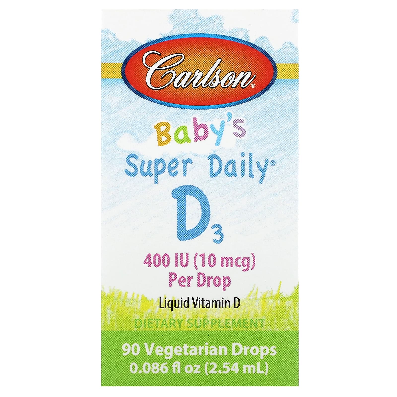 Carlson Super Daily витамин D3 для детей 10 мкг 400 МЕ 254 мл 0086 жидк унции 2090₽