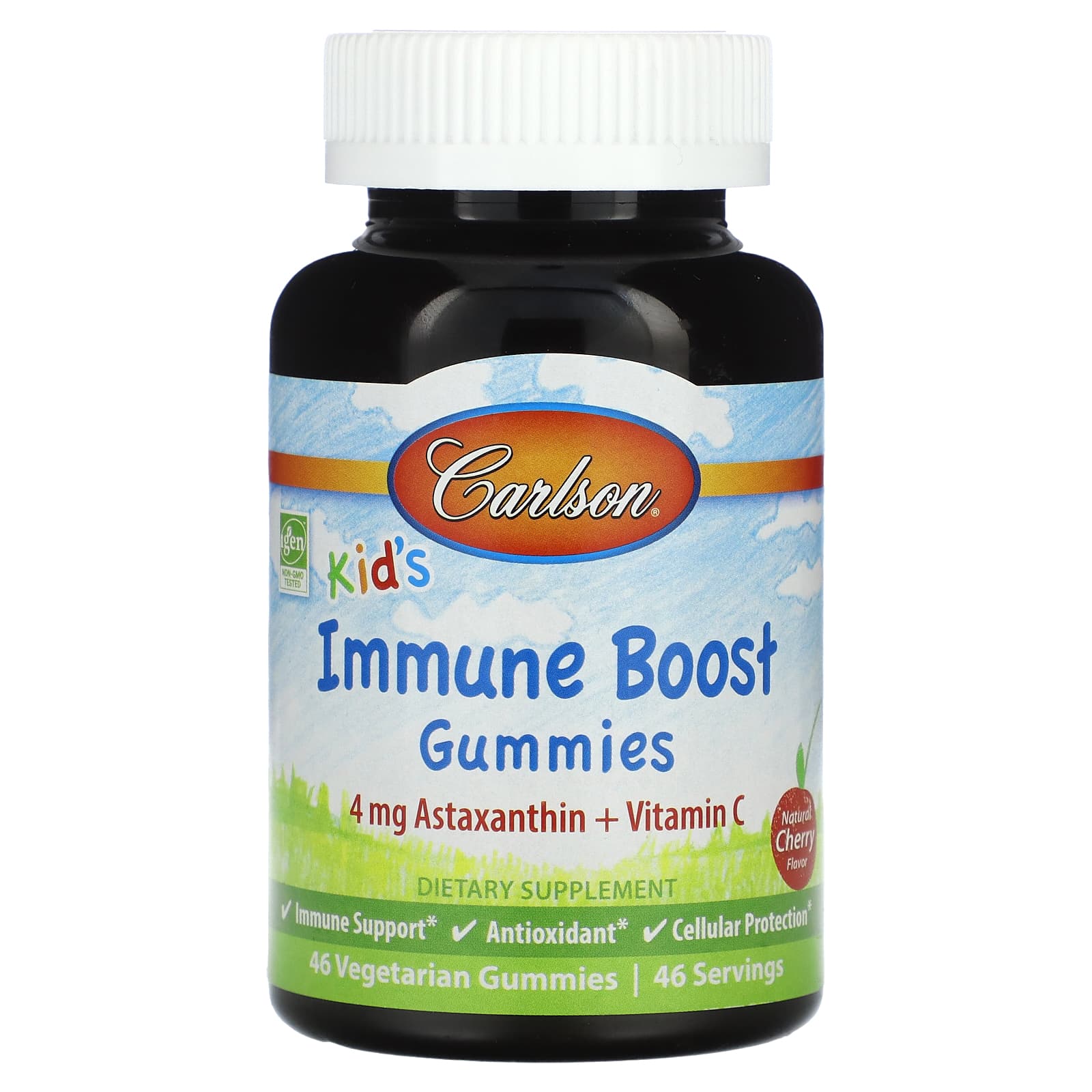 Carlson Kids Immune Boost натуральная вишня 46 вегетарианских жевательных таблеток 3590₽
