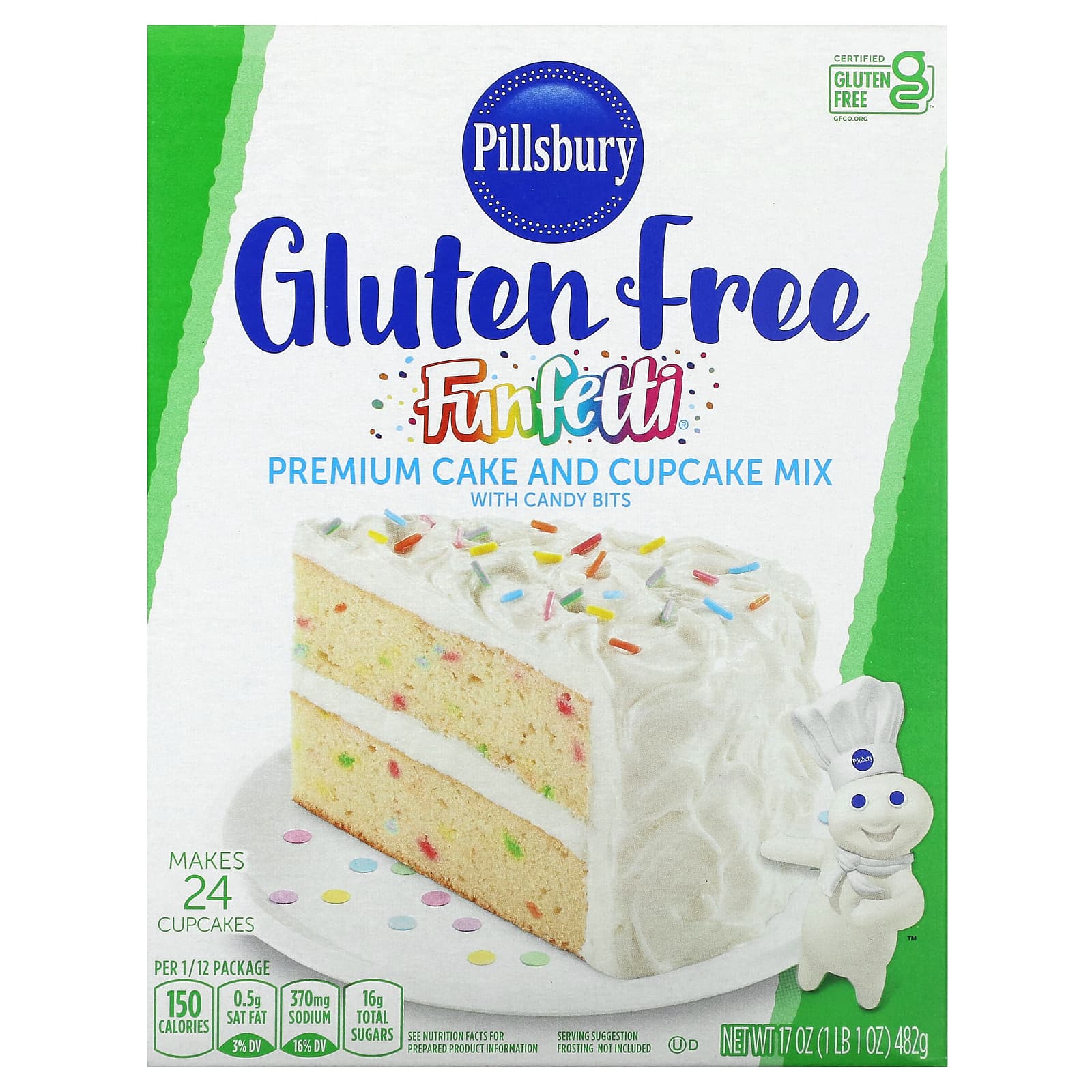 Pillsbury, Премиальная смесь для торта и кекса с леденцами, без глютена, 482 г (1 фунт 1 унция)