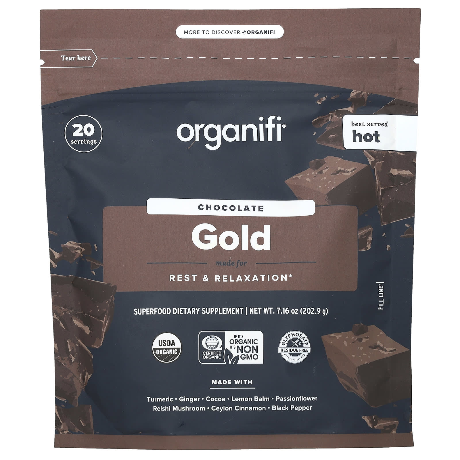 Organifi Gold шоколад 2029 г 716 унции 9990₽