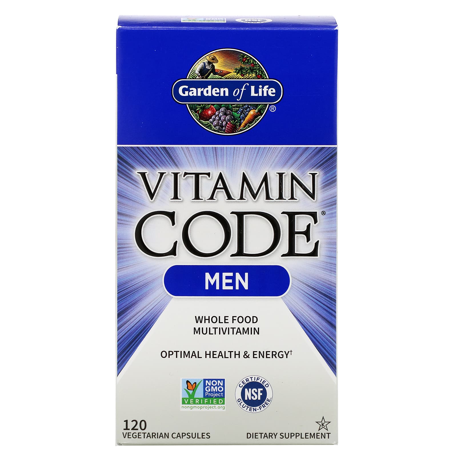 Garden of Life Vitamin Code мультивитамины из цельных продуктов для мужчин 120 вегетарианских капсул 6490₽