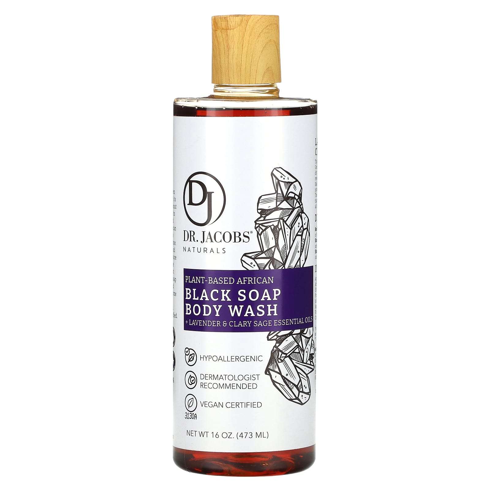 Dr Jacobs Naturals Африканское черное мыло для душа на растительной основе эфирные масла лаванды и мускатного шалфея 473 мл 16 унций 1990₽