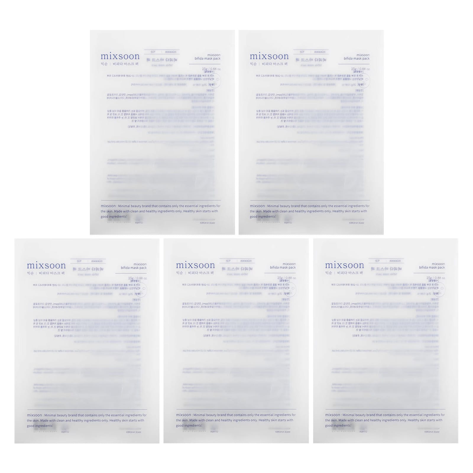 Mixsoon Bifida Beauty Mask Pack 5 масок 5 г 017 унции 2990₽