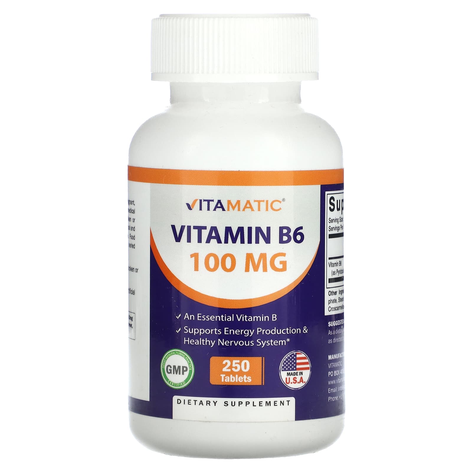 Vitamatic Витамин B6 100 мг 250 таблеток 1990₽