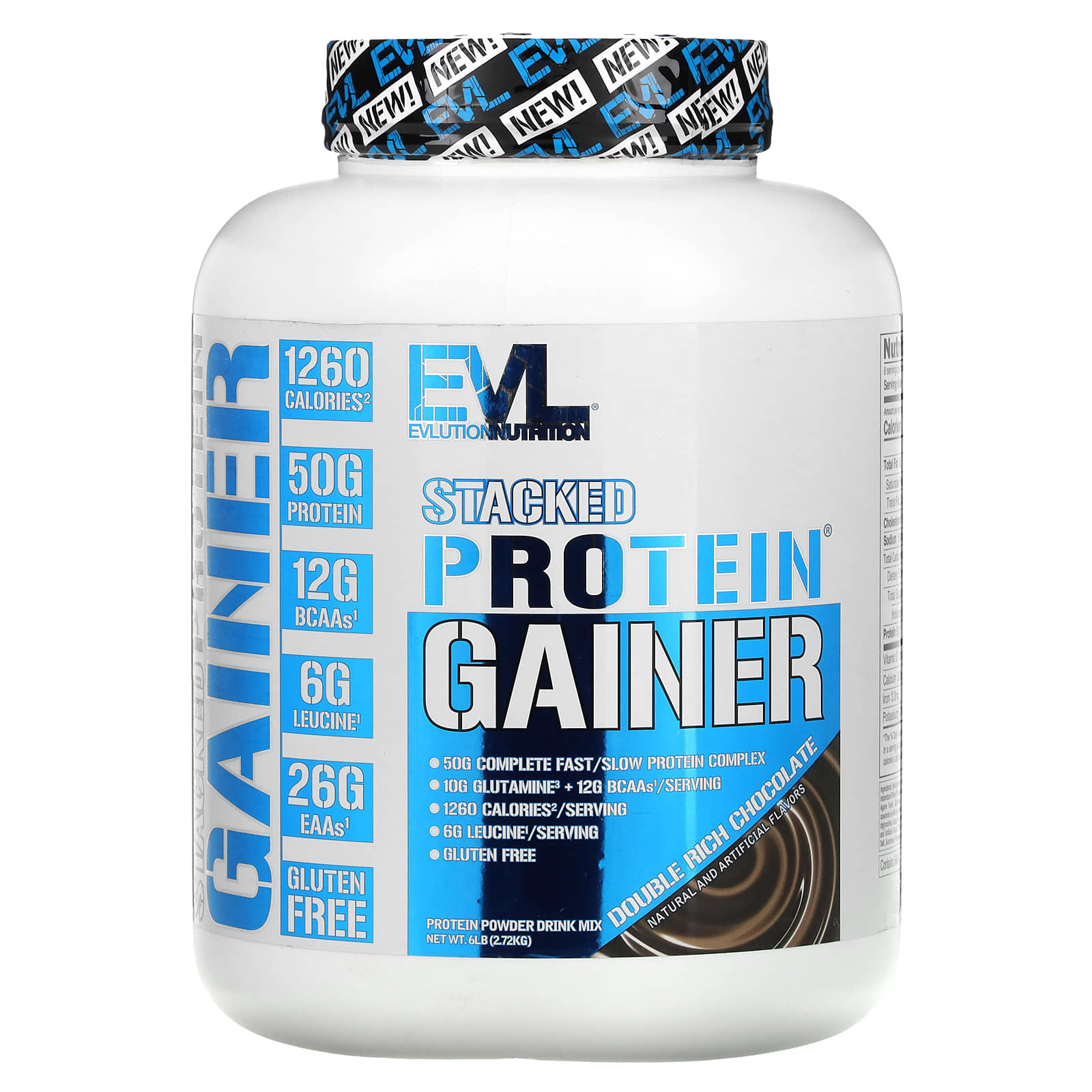 EVLution Nutrition Stacked Protein Gainer шоколад двойной насыщенности 272 кг 6 фунтов 6490₽