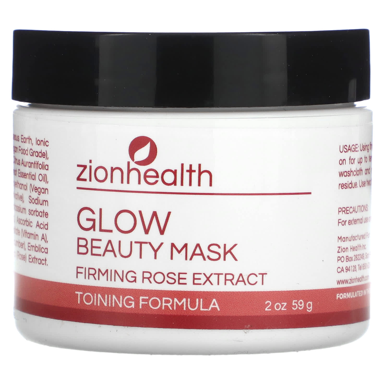 Zion Health Glow Beauty Mask укрепляющий экстракт розы 5669 г 2 унции 2390₽