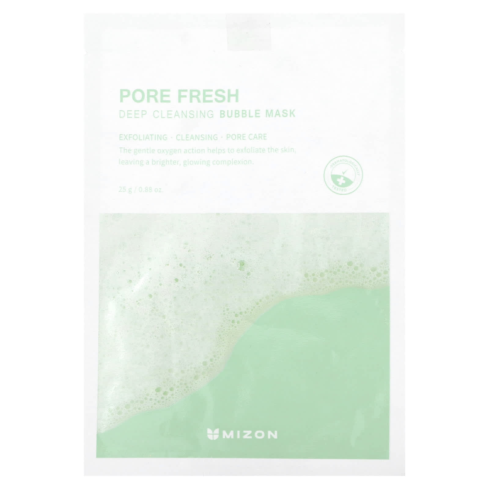 Mizon Pore Fresh пузырьковая косметическая маска для глубокого очищения 1 листовая маска 25 г 088 унции 1390₽