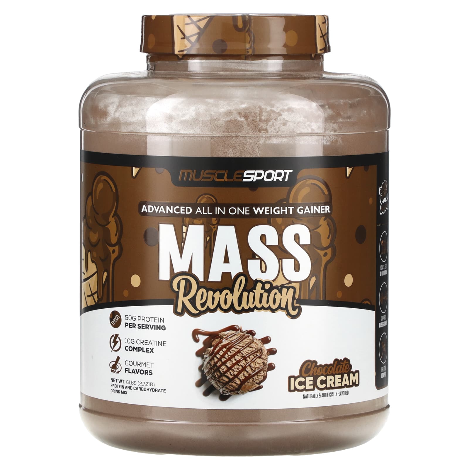 MuscleSport Mass Revolution шоколадное мороженое 2721 г 6 фунтов 10290₽