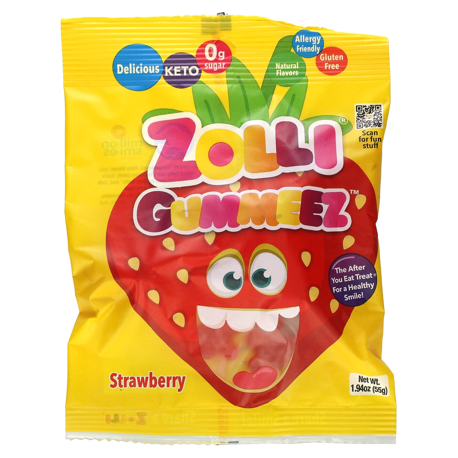 Zollipops Zolli Gummeez клубника 55 г 194 унции 1490₽