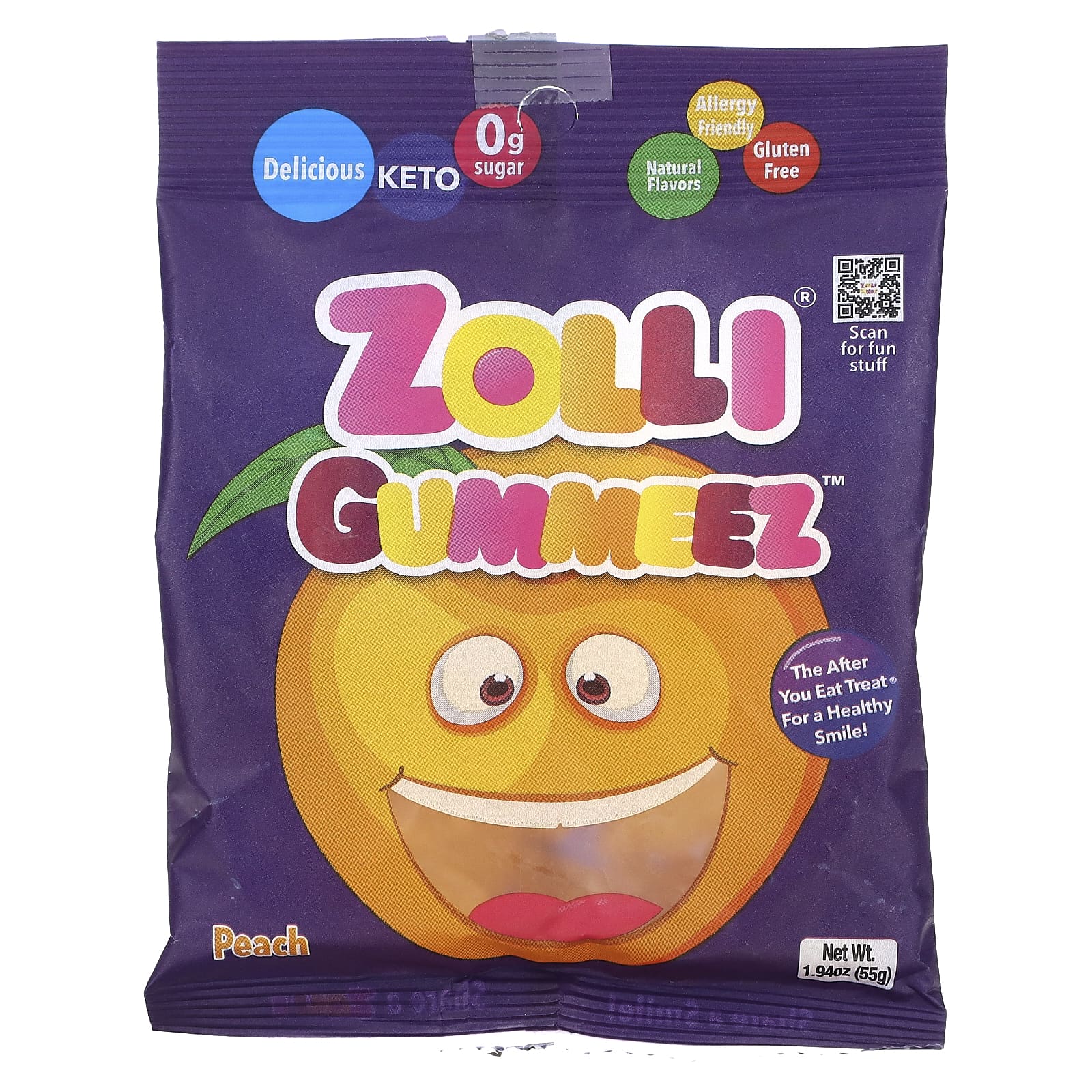 Zollipops Zolli Gummeez персик 55 г 194 унции 1490₽