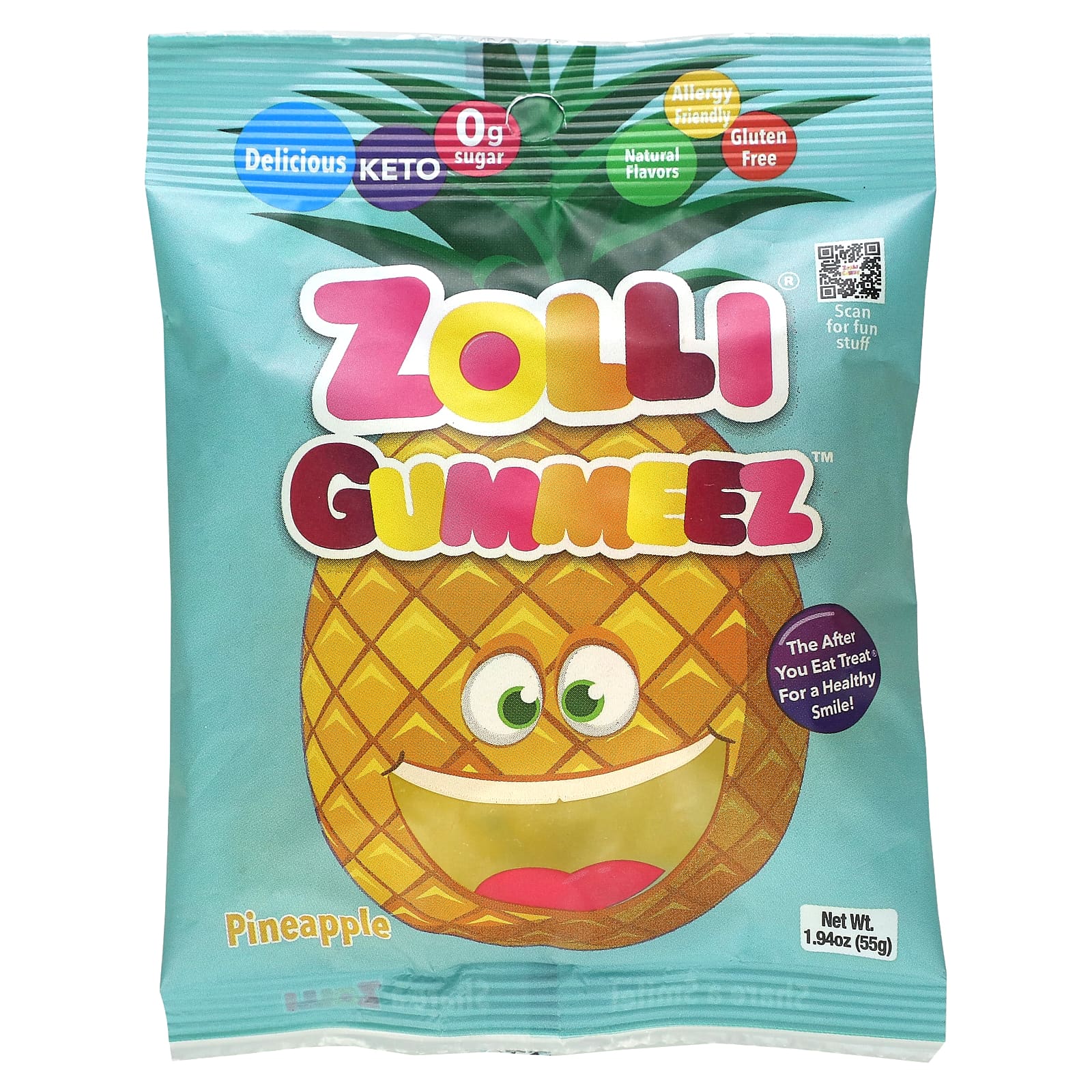 Zollipops Zolli Gummeez ананас 55 г 194 унции 1490₽