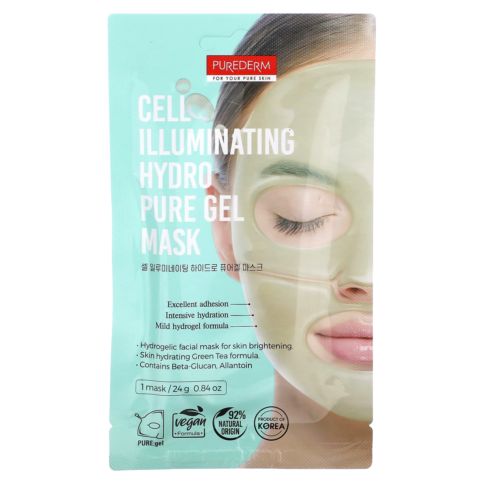 Purederm Cell Illuminating Hydro Pure Gel Beauty Mask 1 тканевая маска 24 г 084 унции 1490₽