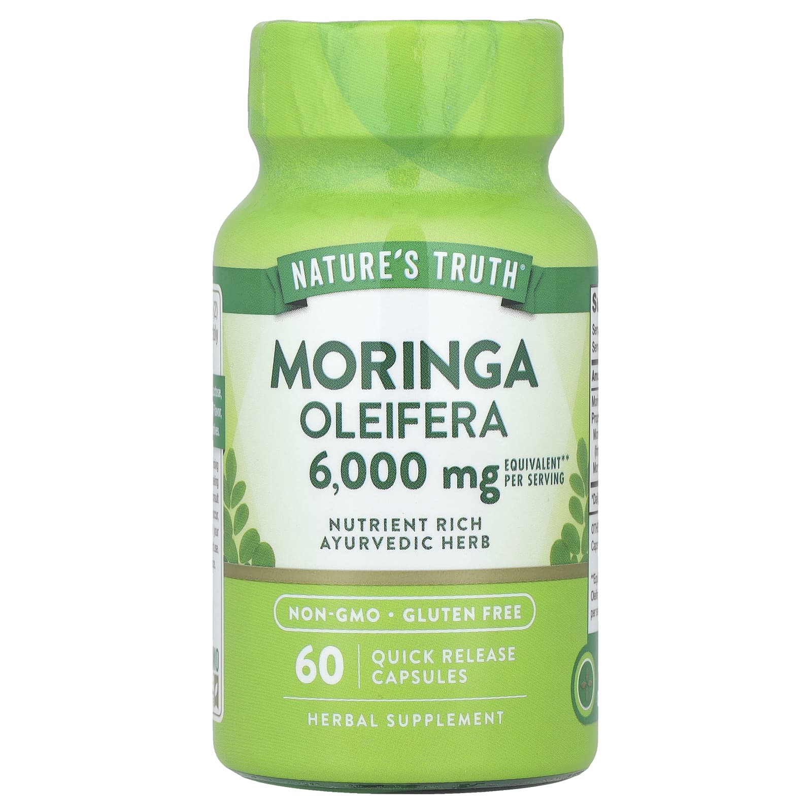 Natures Truth Moringa Oleifera 6000 мг 60 капсул с быстрым высвобождением 3000 мг в каждой капсуле 2090₽