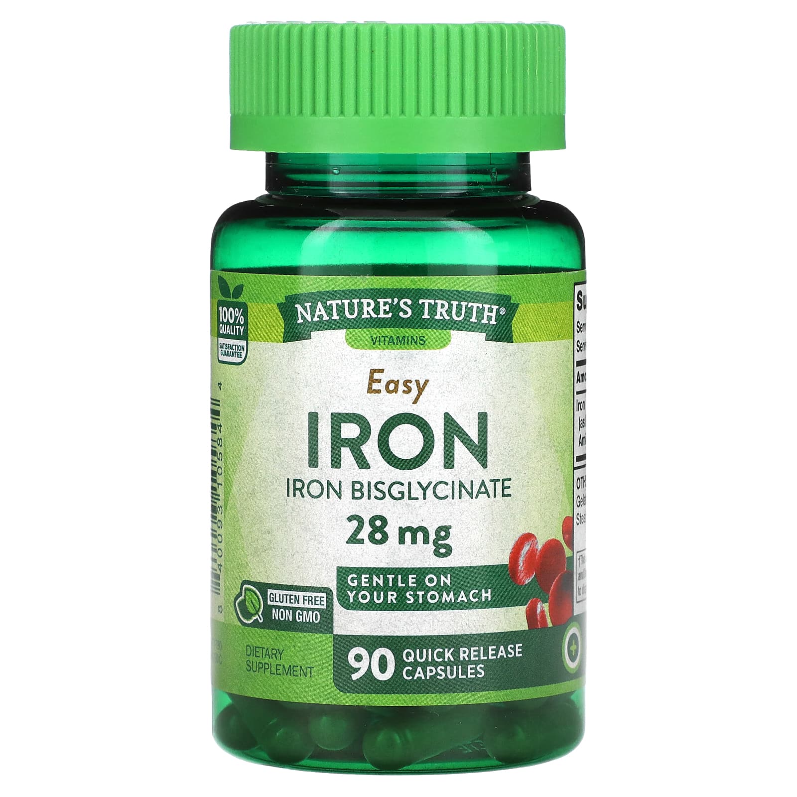 Natures Truth Easy Iron 28 мг 90 капсул быстрого высвобождения 1890₽