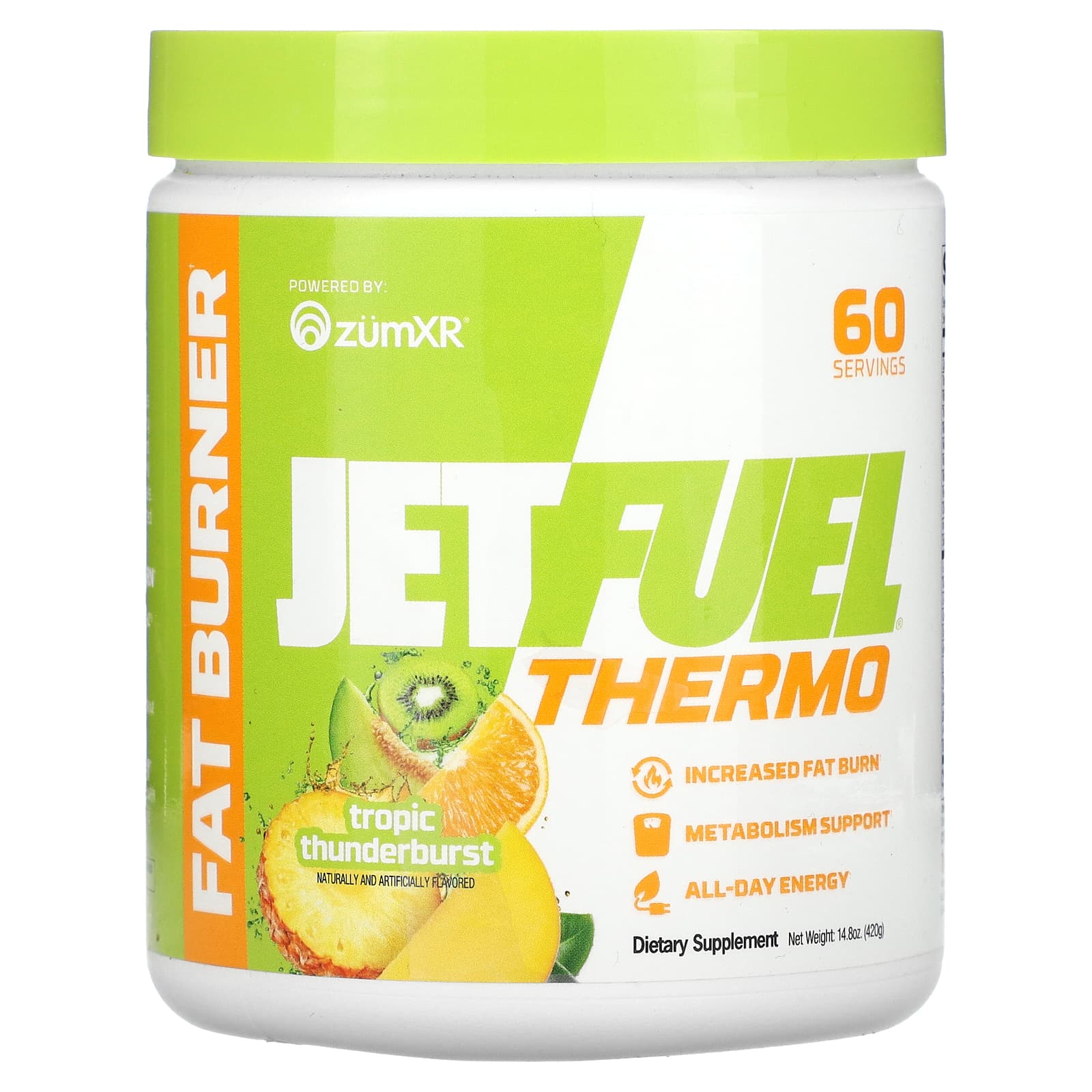 GAT, JetFuel®, Thermo, сжигатель жира, Tropic Thunderburst, 420 г (14,8 унции)