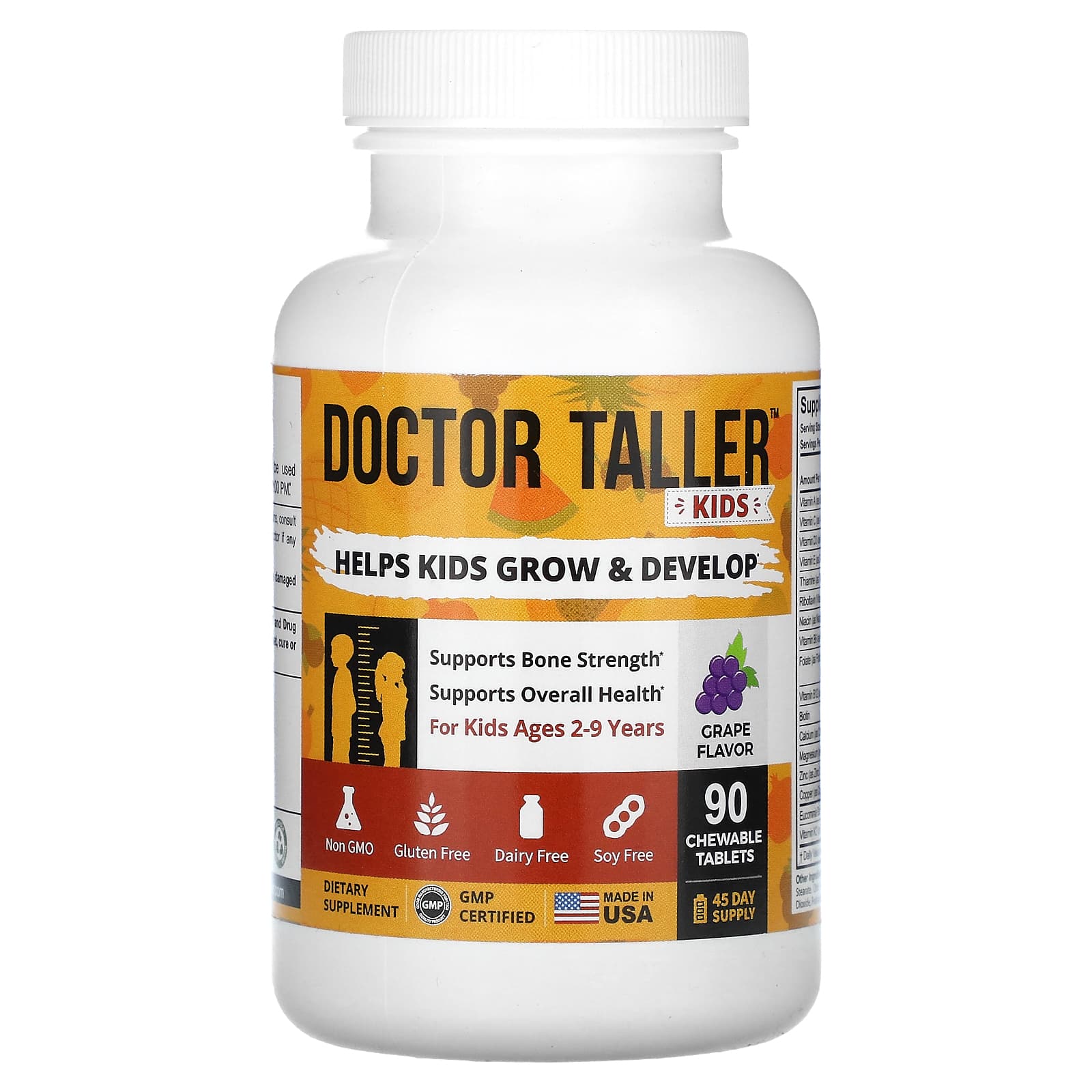 NuBest Doctor Taller Kids Ages 2-9 Years Grape 90 Chewable Tablets 11190₽
