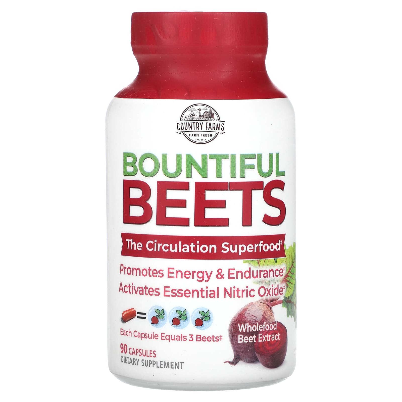 Country Farms Bounful Beets экстракт цельной свеклы 90 капсул 2890₽
