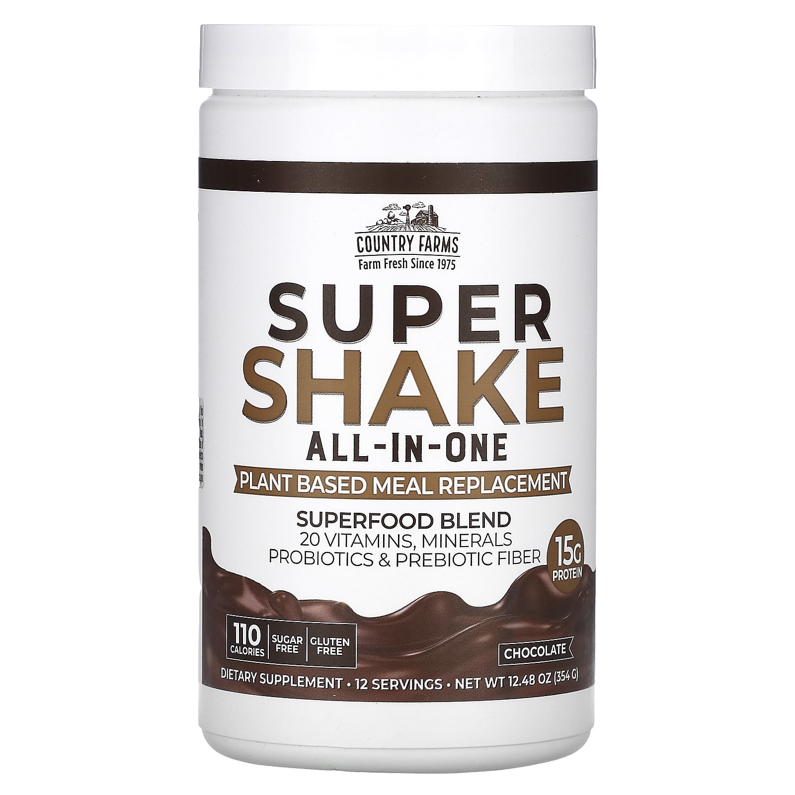 Country Farms Super Shake универсальное средство с шоколадом 354 г 1248 унции 2690₽