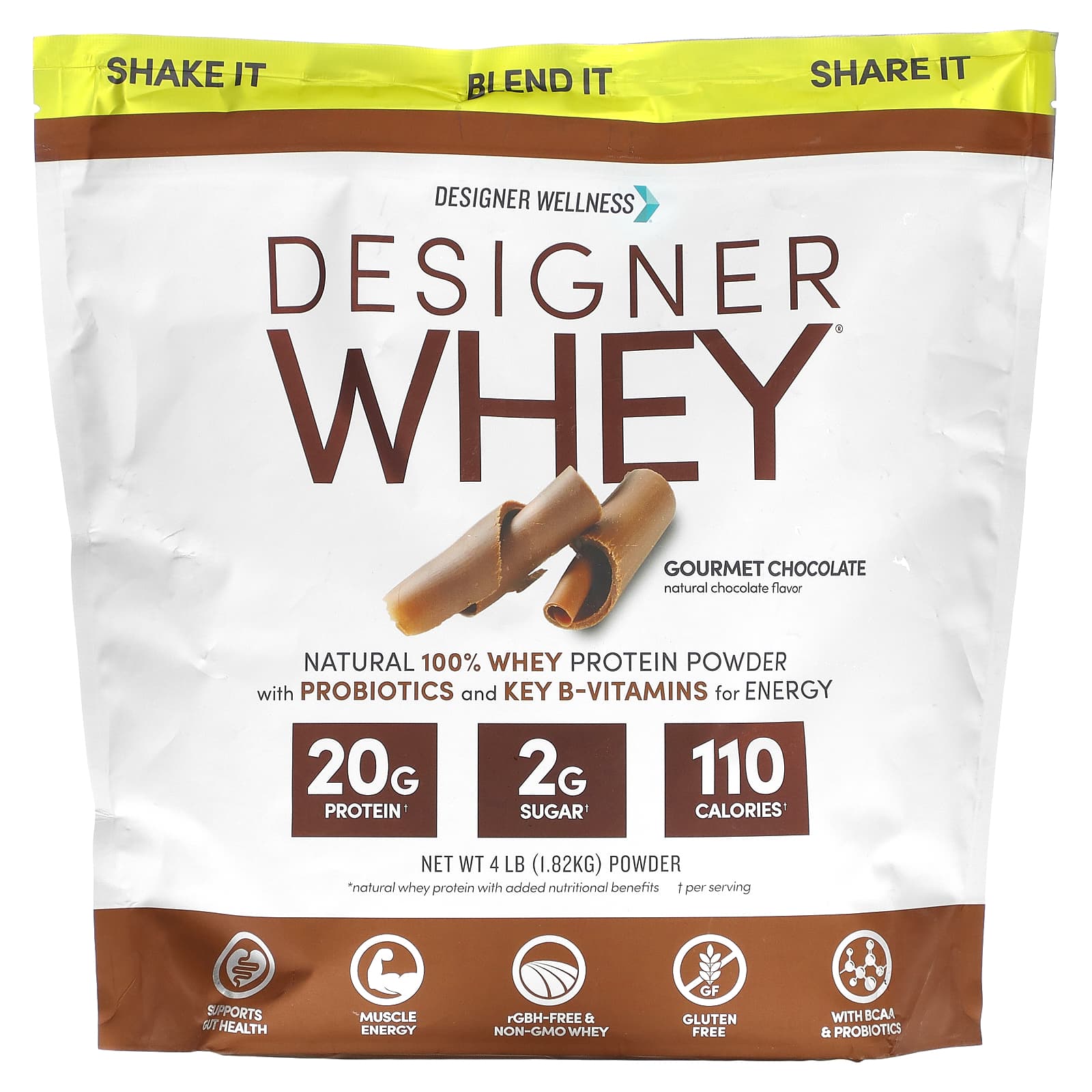 Designer Wellness Designer Whey натуральный порошок из 100 сывороточного протеина изысканный шоколад 182 кг 4 фунта 10190₽