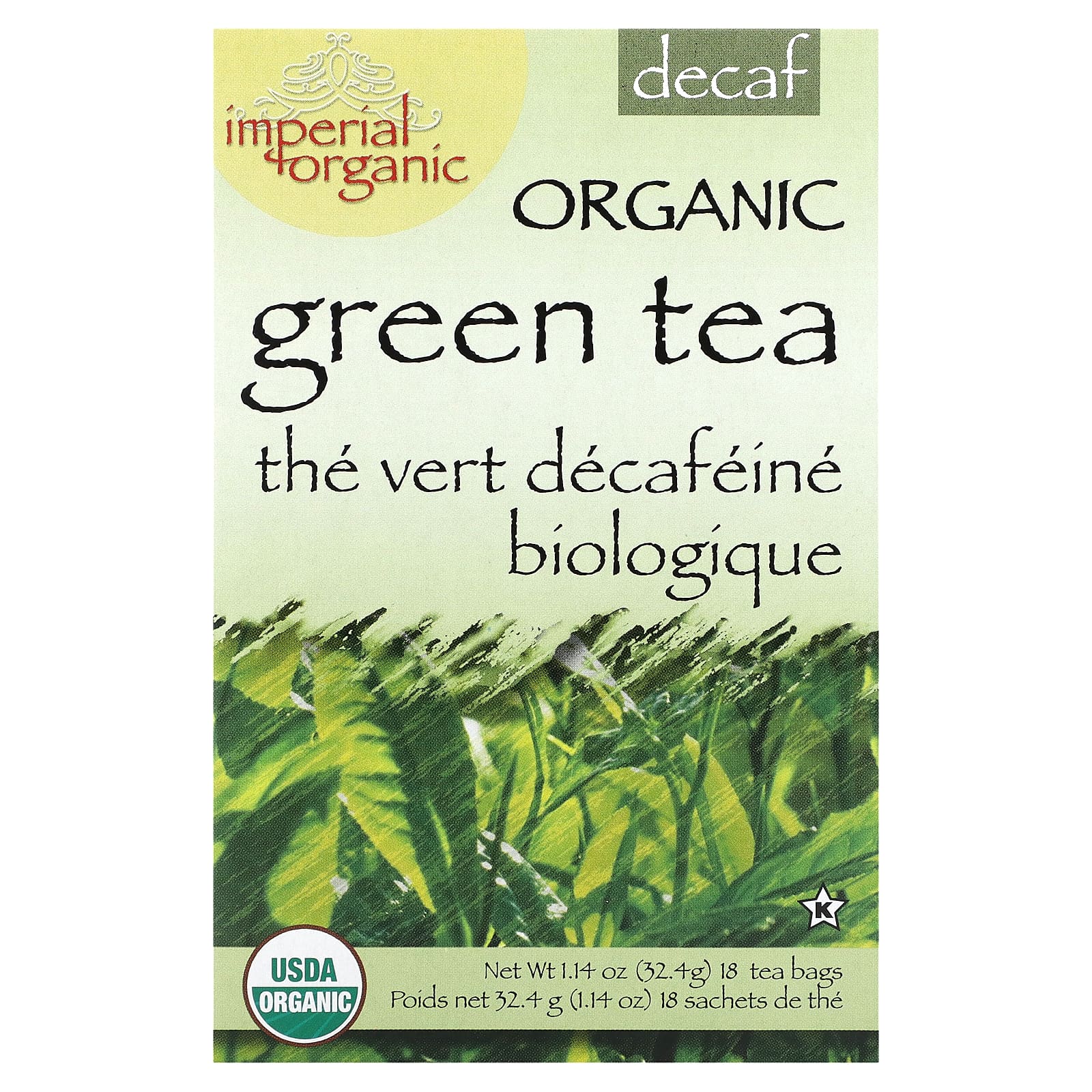 Uncle Lees Tea Imperial Organic зеленый чай без кофеина 18 чайных пакетиков 324 г 114 унции 1590₽