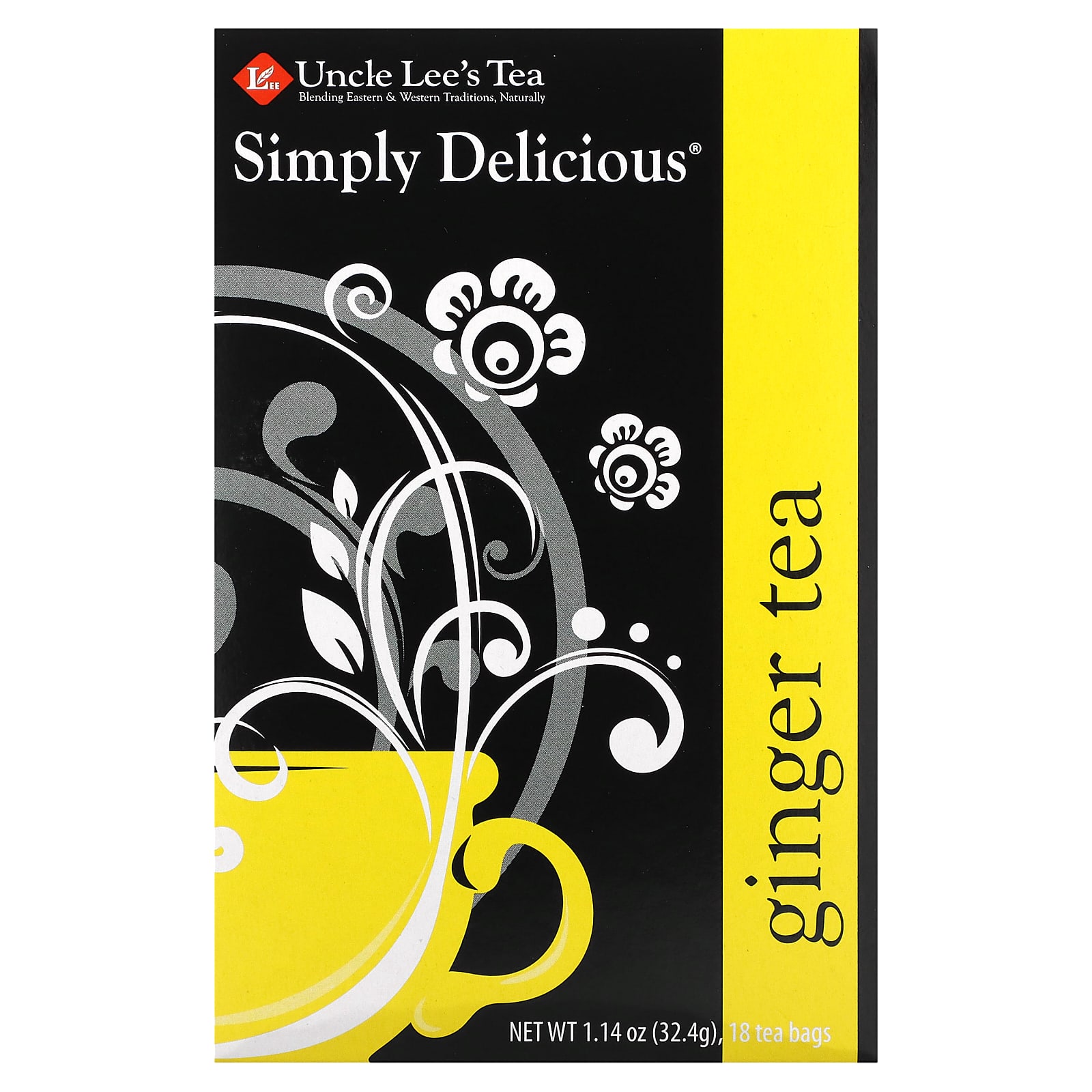 Uncle Lees Tea Simply Delicious чай с имбирем 18 чайных пакетиков 324 г 114 унции 1490₽