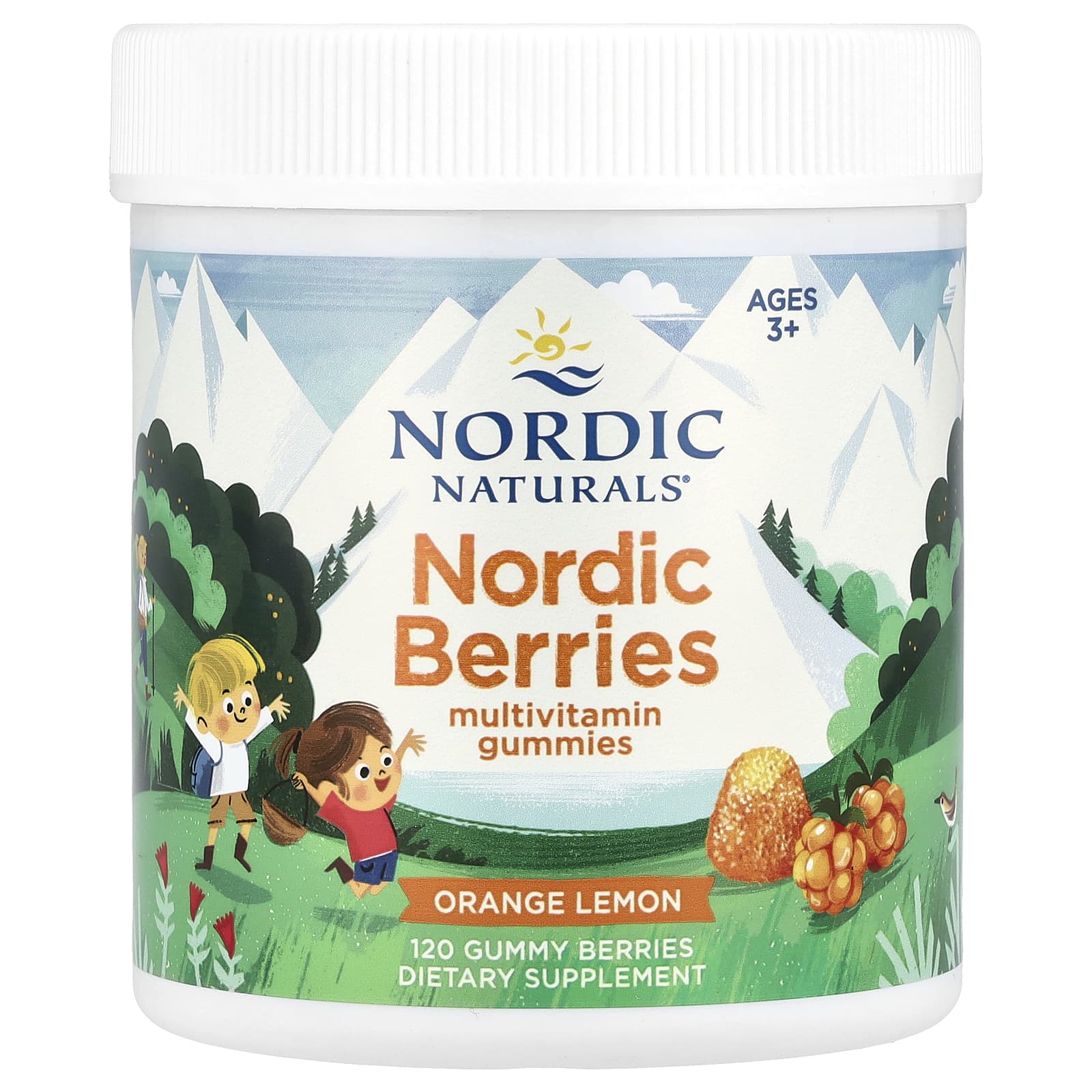 Nordic Naturals Nordic Berries мультивитаминные жевательные мармеладки для детей от 3 лет апельсин и лимон 120 жевательных ягод 4390₽