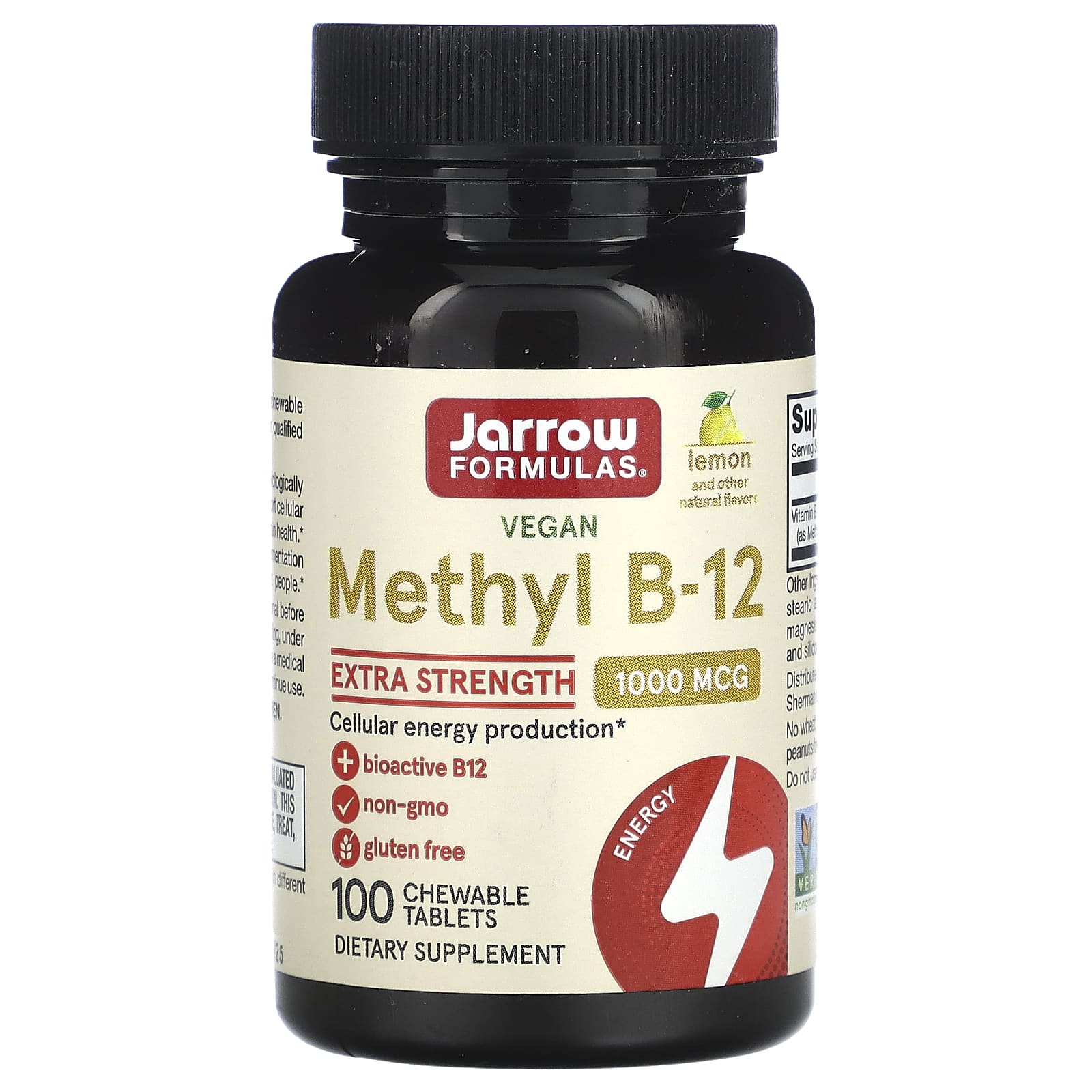 Jarrow Formulas метил B12 лимон 1000 мкг 100 жевательных пастилок 2090₽