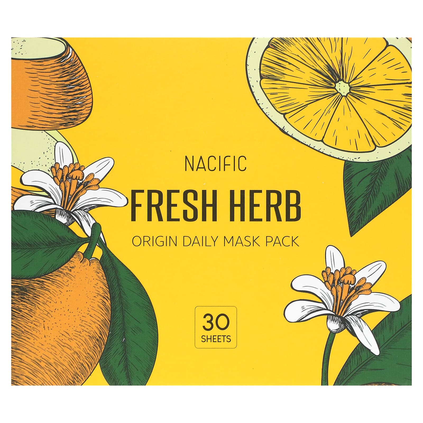 Nacific Fresh Herb Daily Beauty Mask Pack 30 листовых масок 330 г 116 унции 2190₽