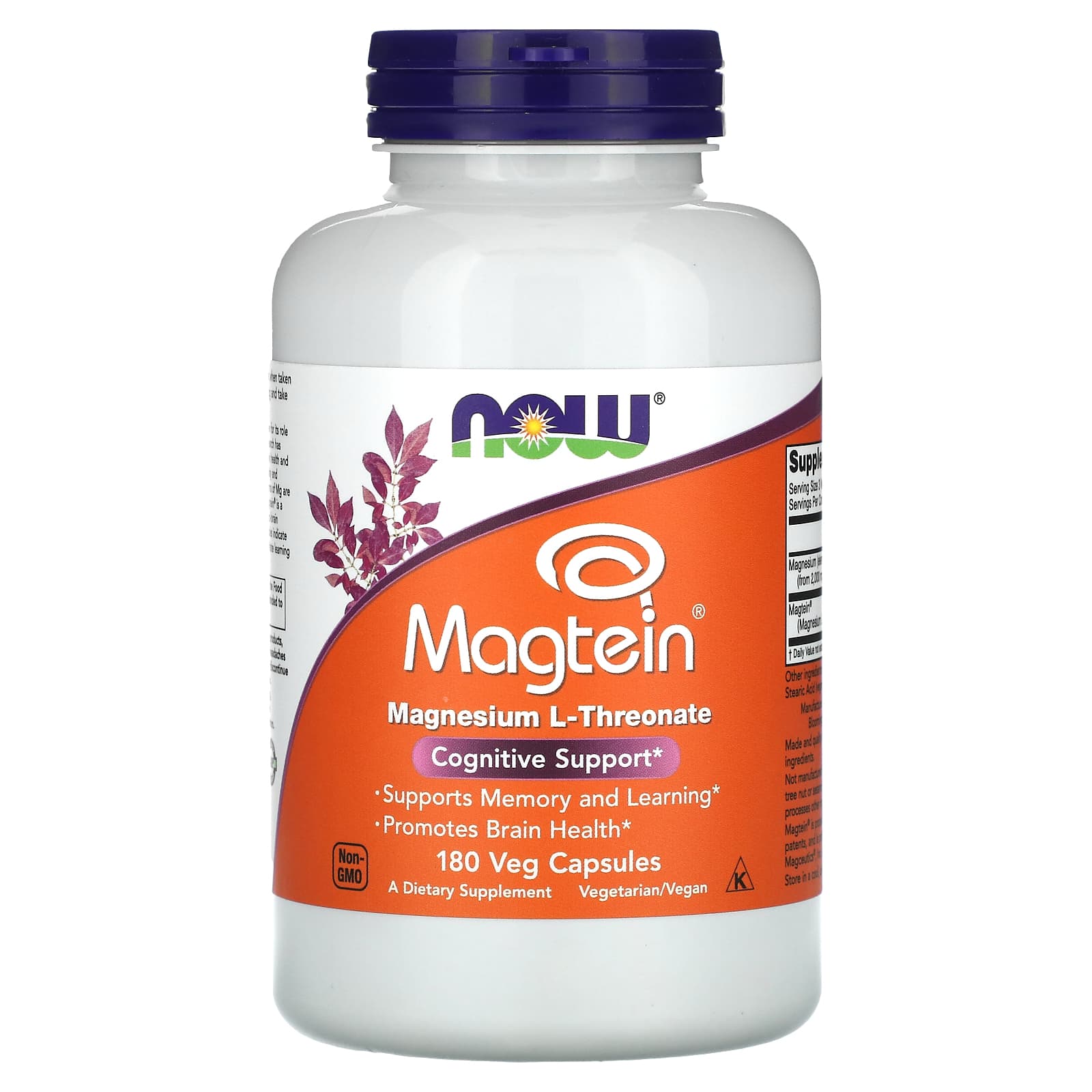 NOW Foods Magtein 180 растительных капсул 12790₽