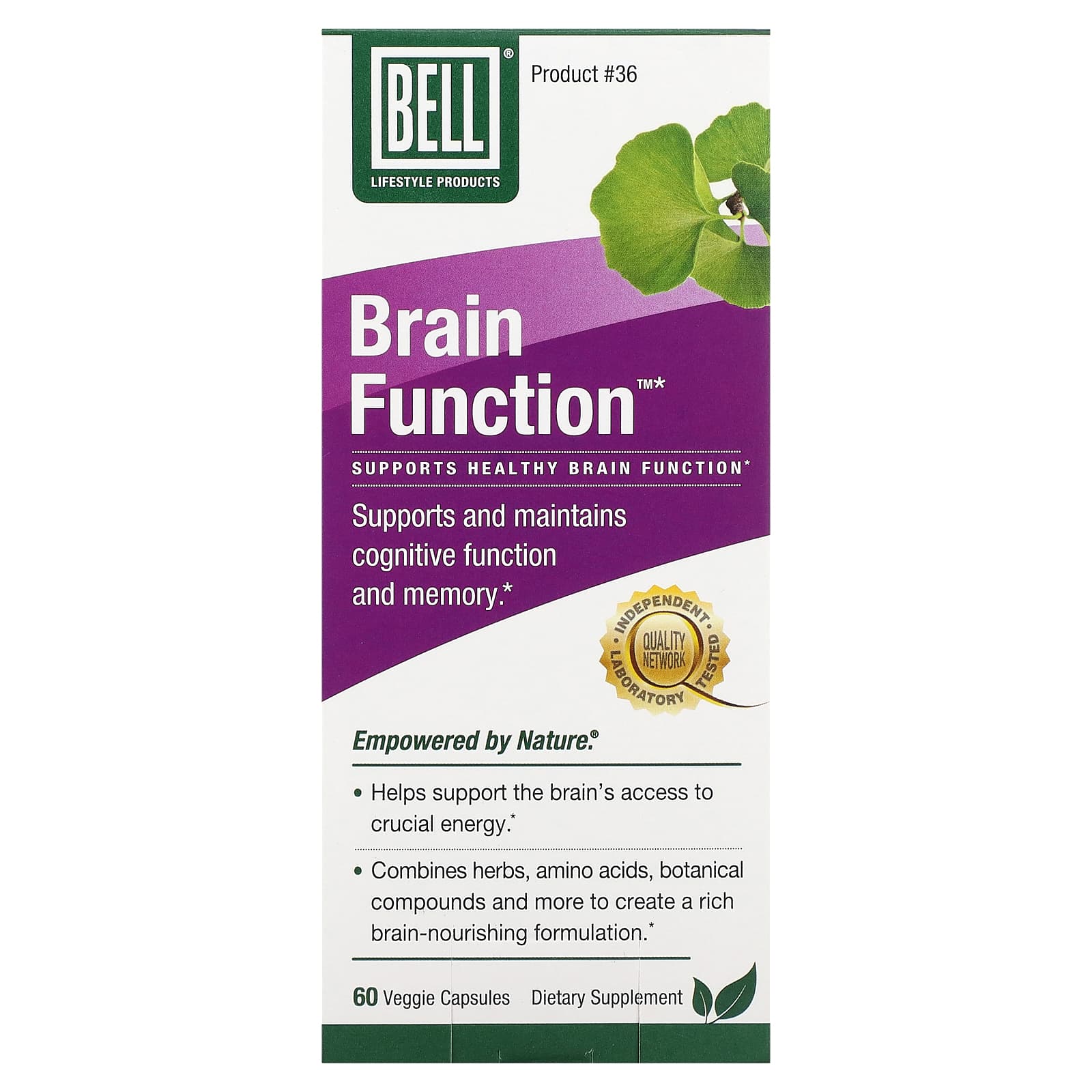 Bell Lifestyle Brain Function 60 растительных капсул 5290₽