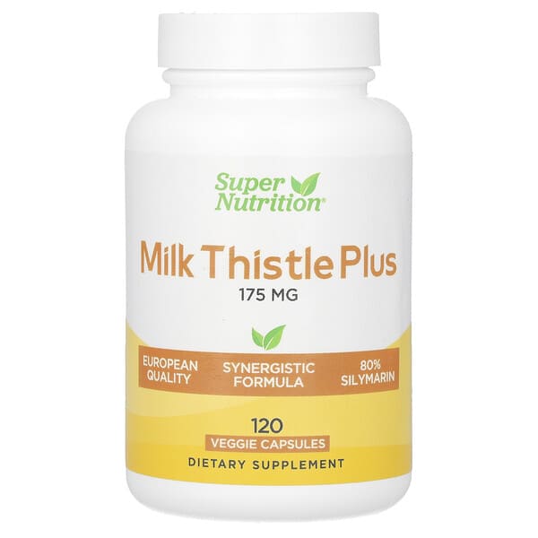 Super Nutrition, расторопша плюс, 175 мг, 120 растительных капсул