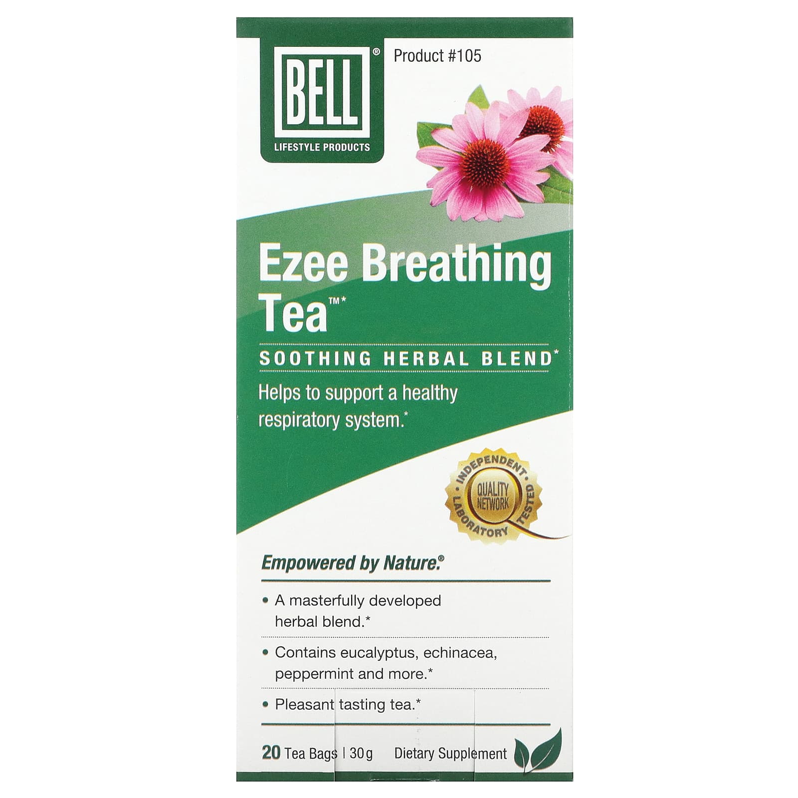 Bell Lifestyle Ezee Breathing Tea успокаивающая травяная смесь 20 чайных пакетиков по 15 г 1990₽