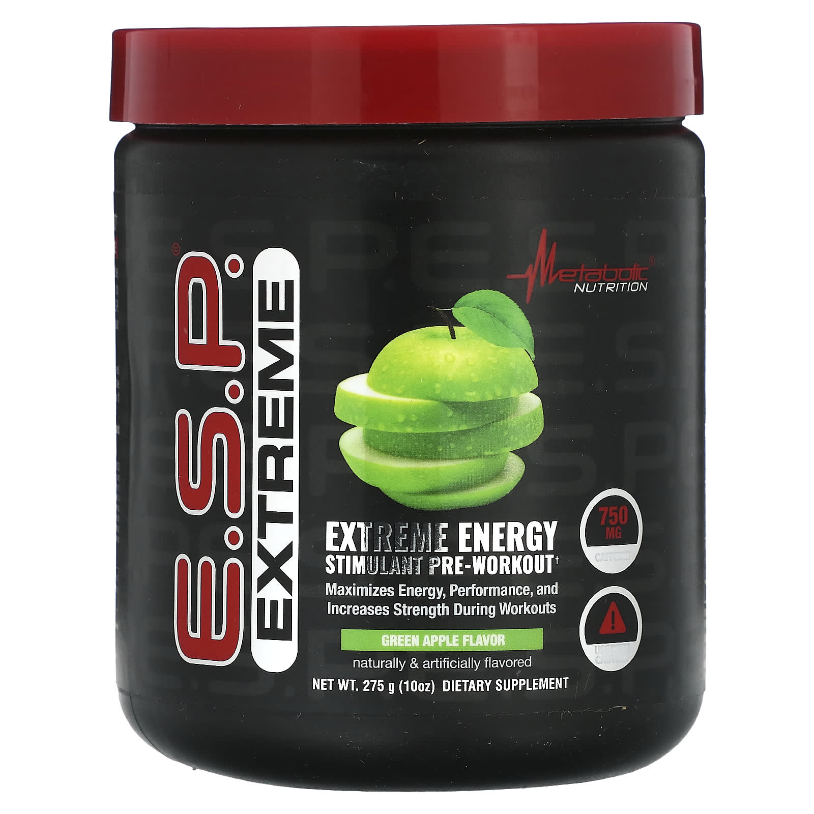 Metabolic Nutrition ESP Extreme Energy Stimulant Pre-Workout зеленое яблоко 275 г 10 унций 7590₽