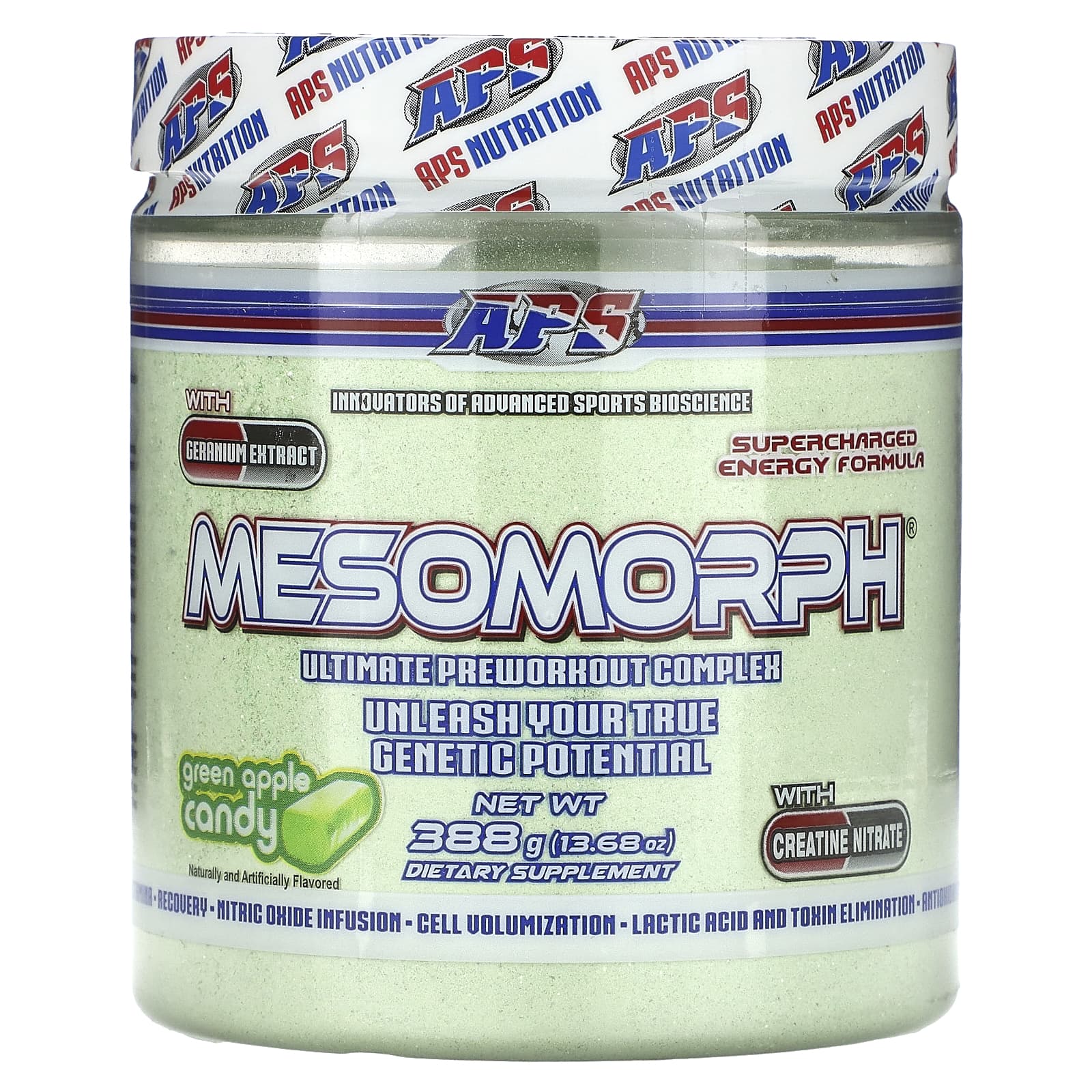 APS Mesomorph конфеты с зеленым яблоком 388 г 1368 унции 7590₽