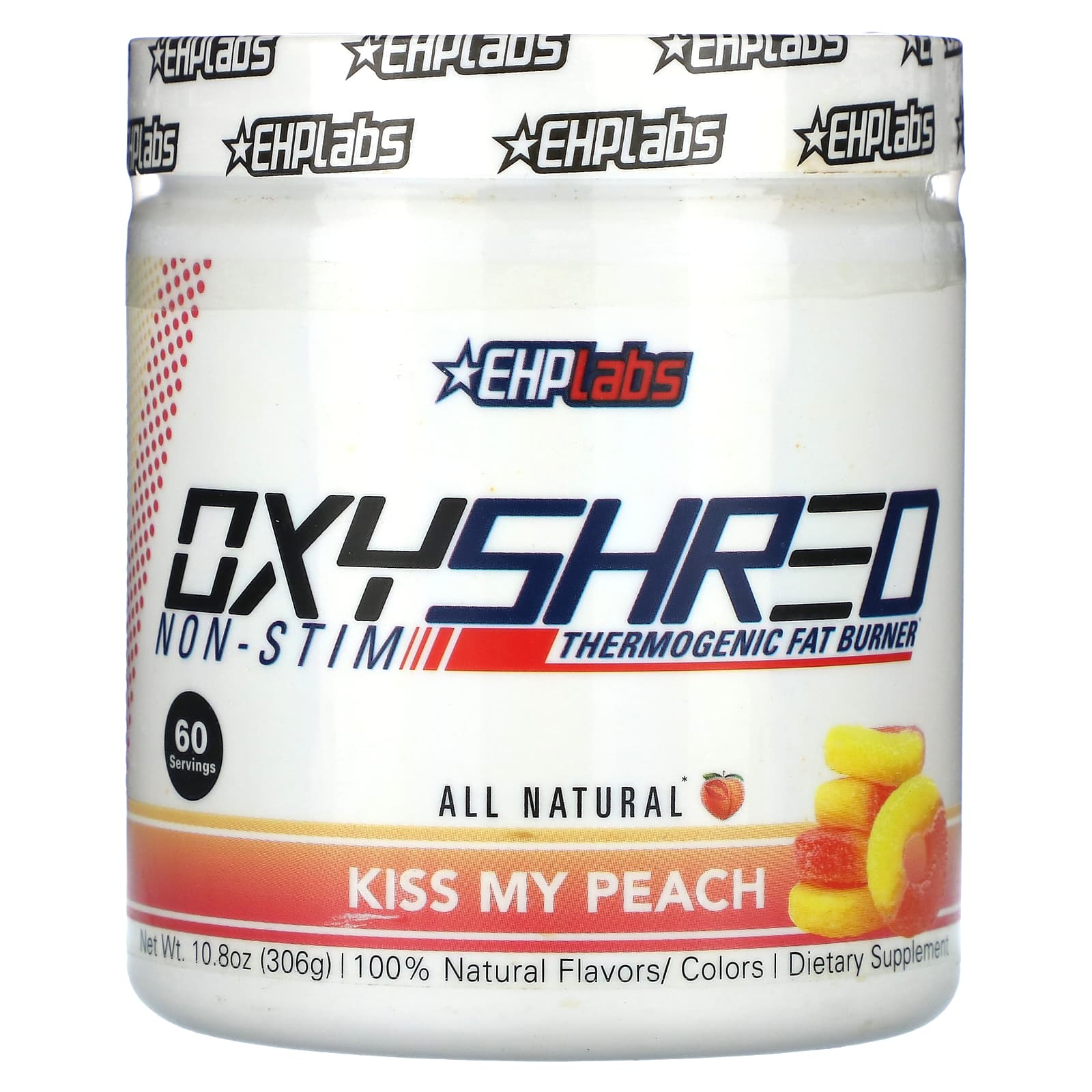 EHPlabs OxyShred Non-Stim термогенное средство для сжигания жира Kiss My Peach 306 г 108 унции 11390₽