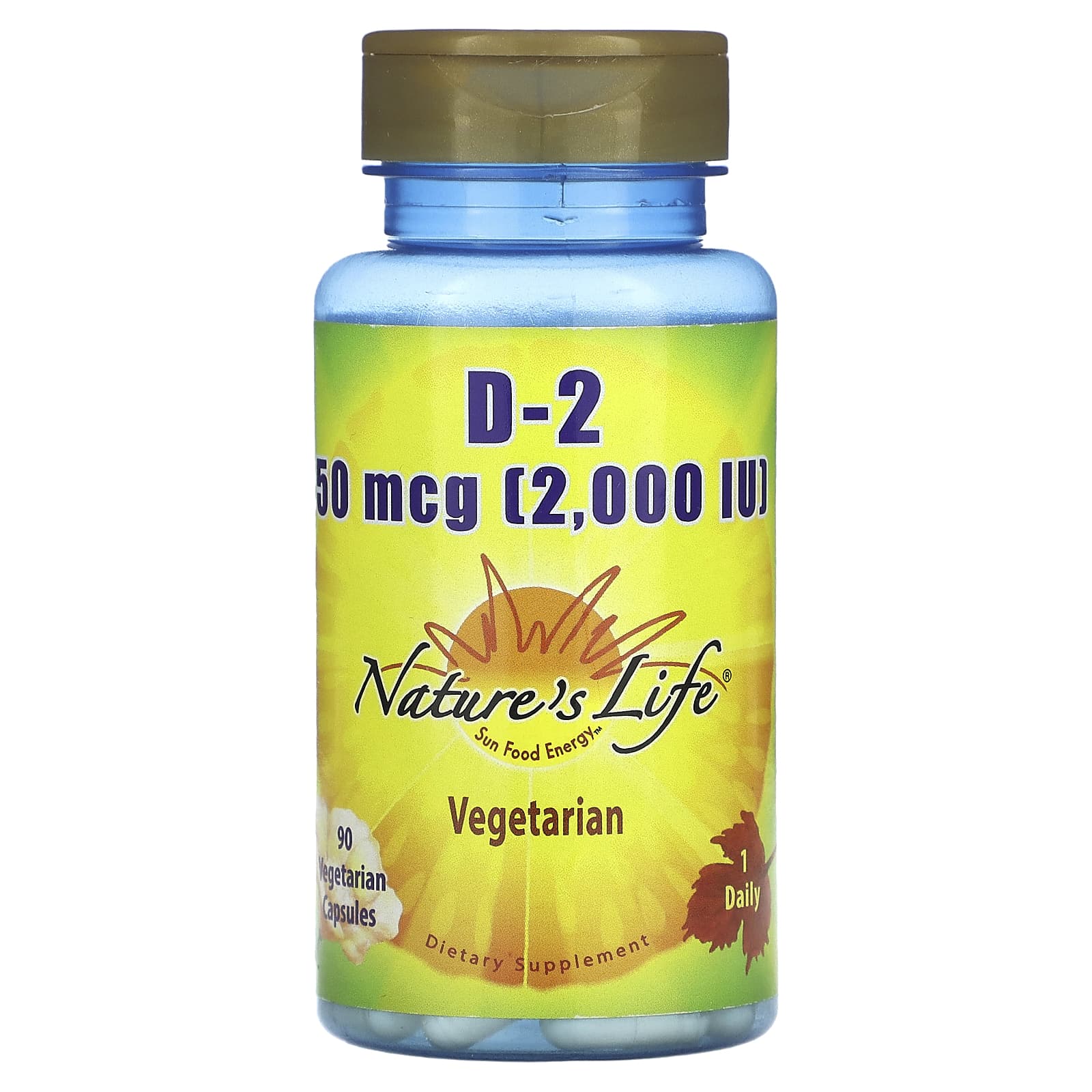 Natures Life Витамин D2 50 мкг 2000 МЕ 90 вегетарианских капсул 2190₽