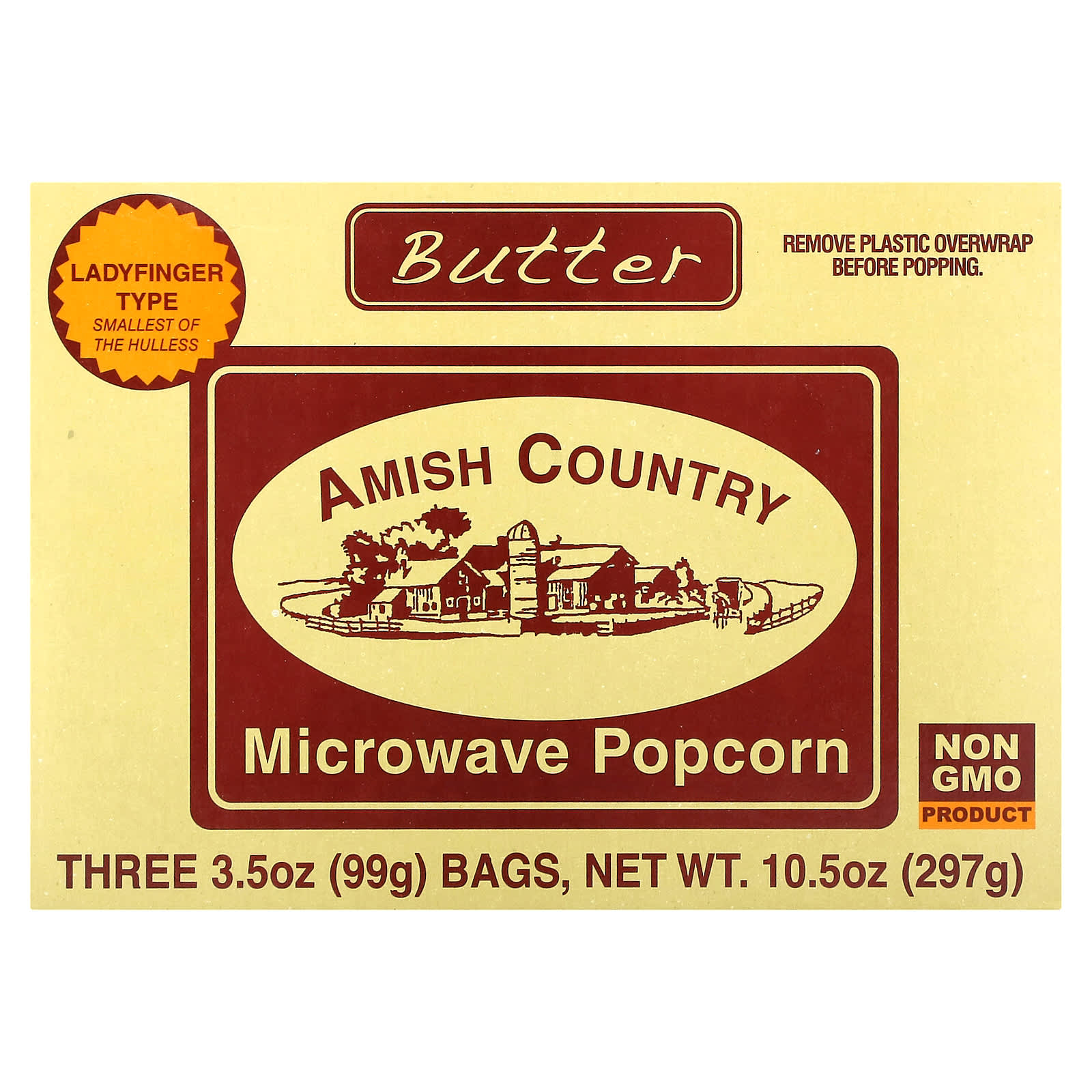 Amish Country Popcorn попкорн для микроволновой печи со сливочным маслом 3 пакетика по 99 г 35 унции 1490₽
