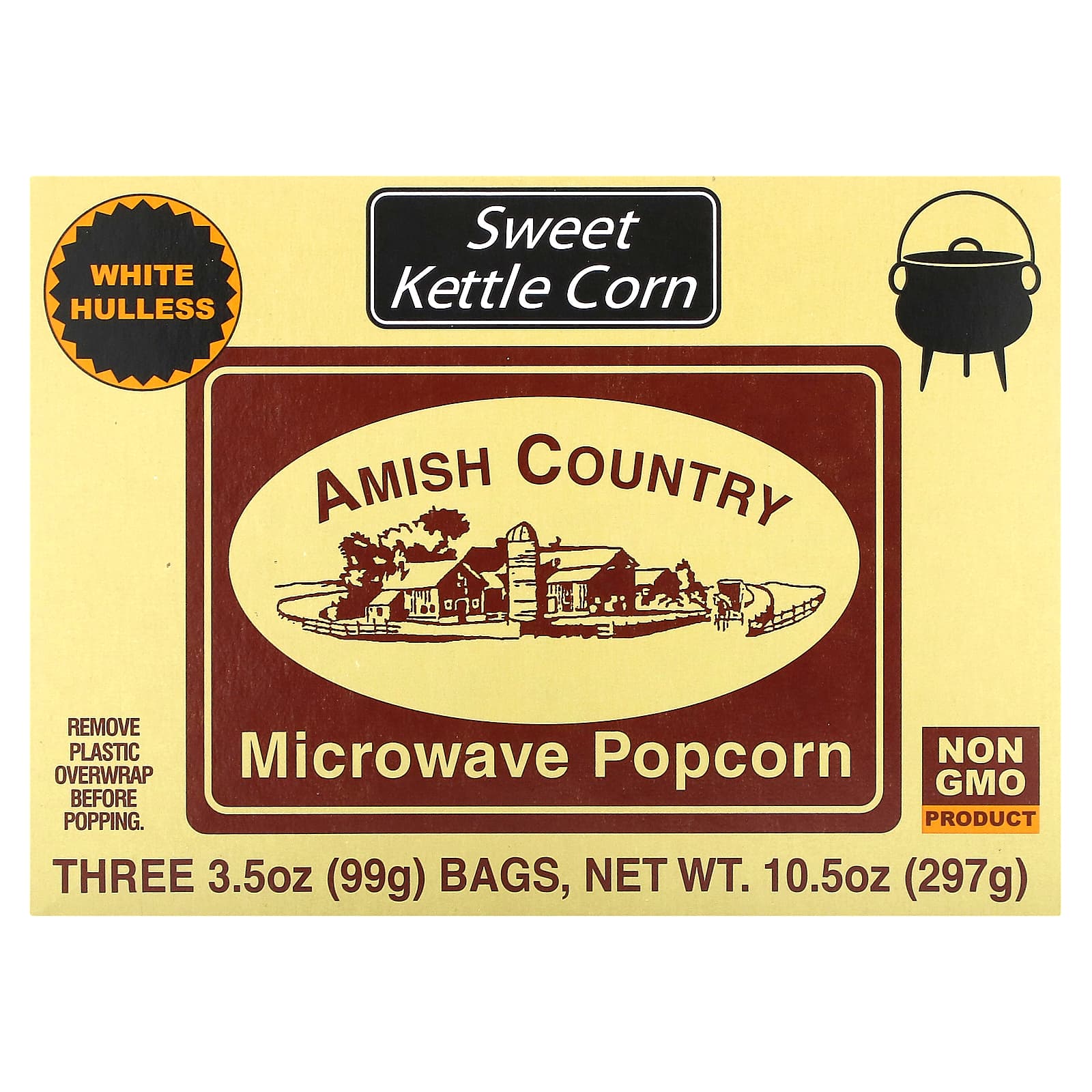 Amish Country Popcorn попкорн для микроволновой печи сладко-солёный вкус 3 пакетика по 99 г 35 унции 1490₽