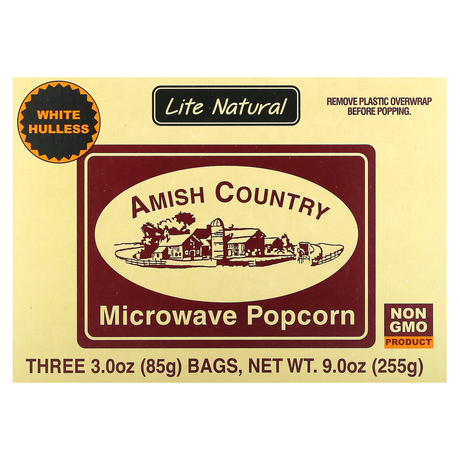 Amish Country Popcorn попкорн для микроволновой печи натуральный вкус 3 пакетика по 85 г 3 унции 1490₽