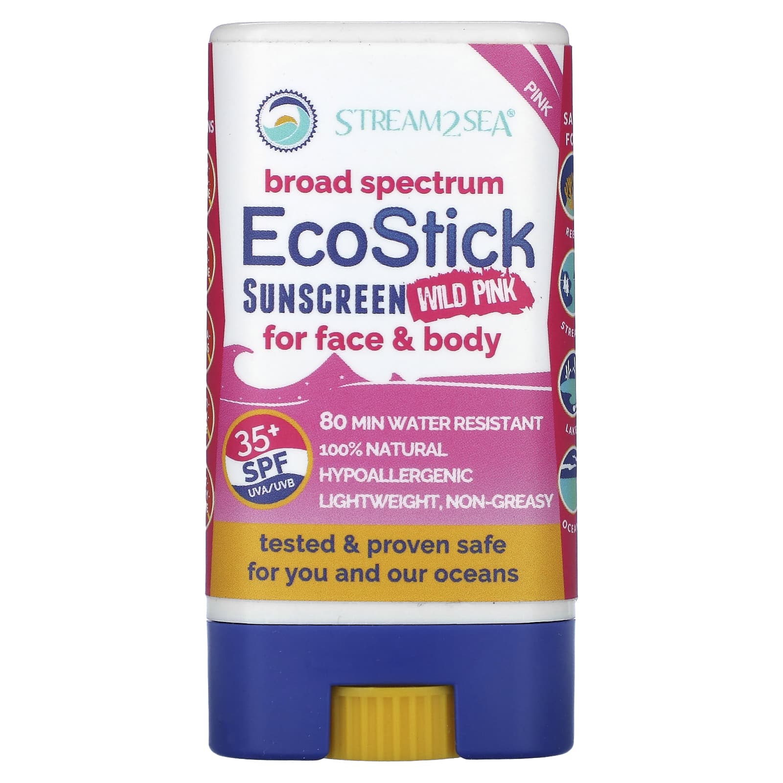 Stream2Sea EcoStick Sunscreen Wild Pink SPF 35 14 г 05 унции 2990₽