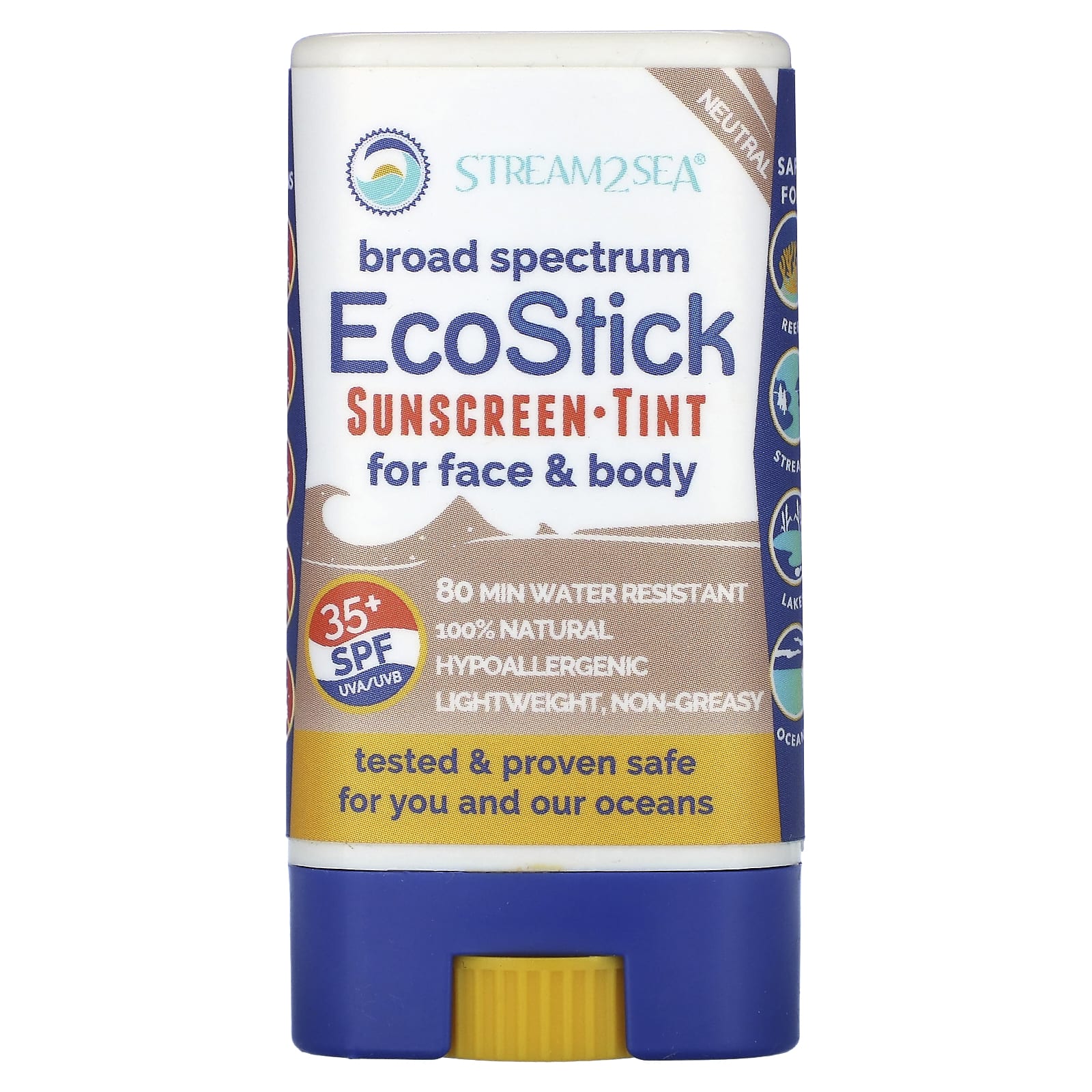 Stream2Sea EcoStick солнцезащитный тоник SPF 35 нейтральный 14 г 05 унции 2990₽