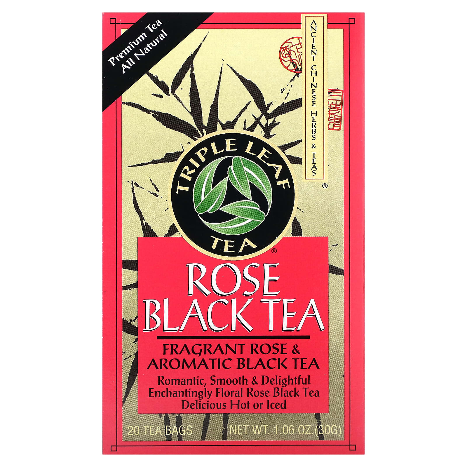 Triple Leaf Tea черный чай с розой 20 чайных пакетиков 30 г 106 унции 1590₽