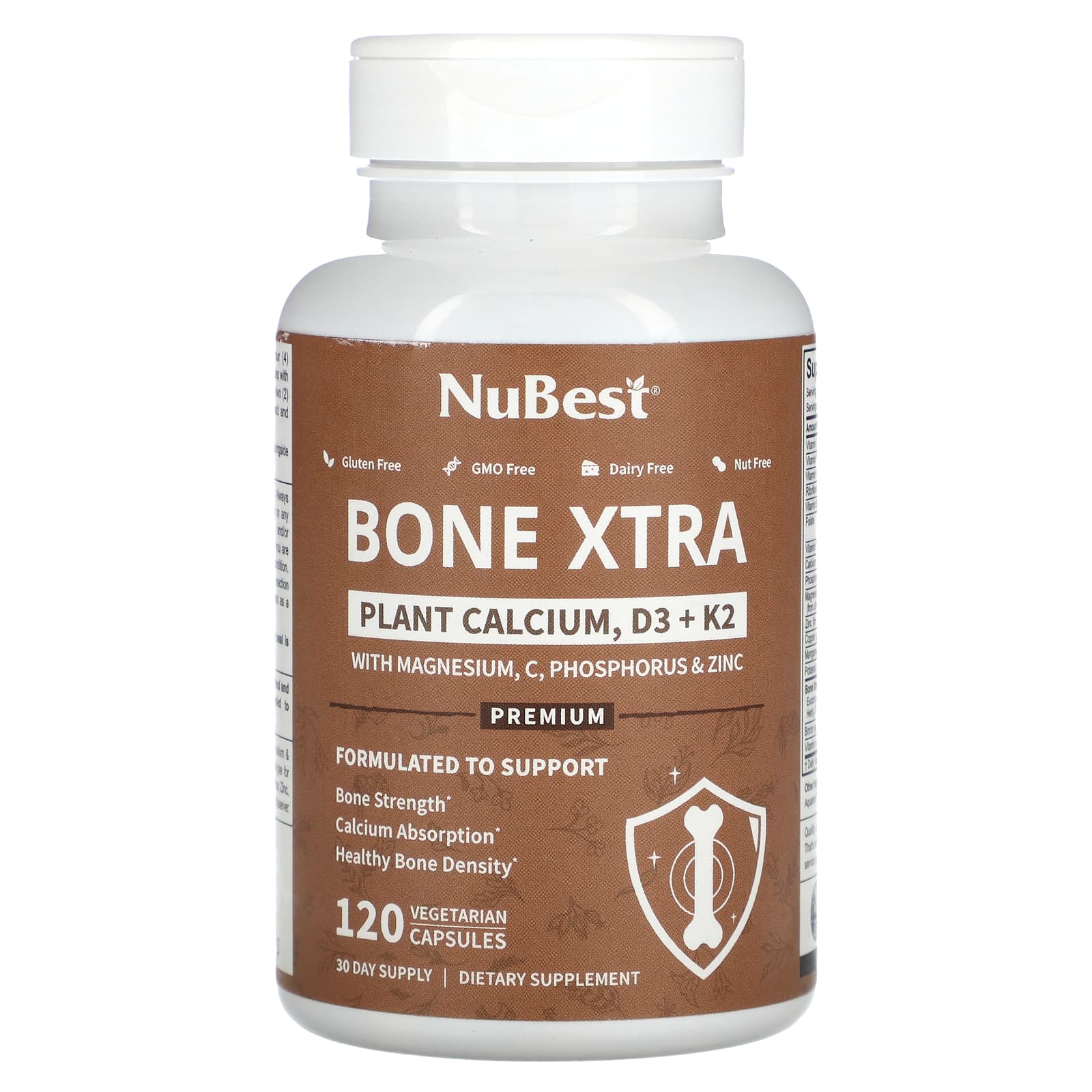 NuBest Bone Xtra растительный кальций D3 и K2 120 вегетарианских капсул 5690₽