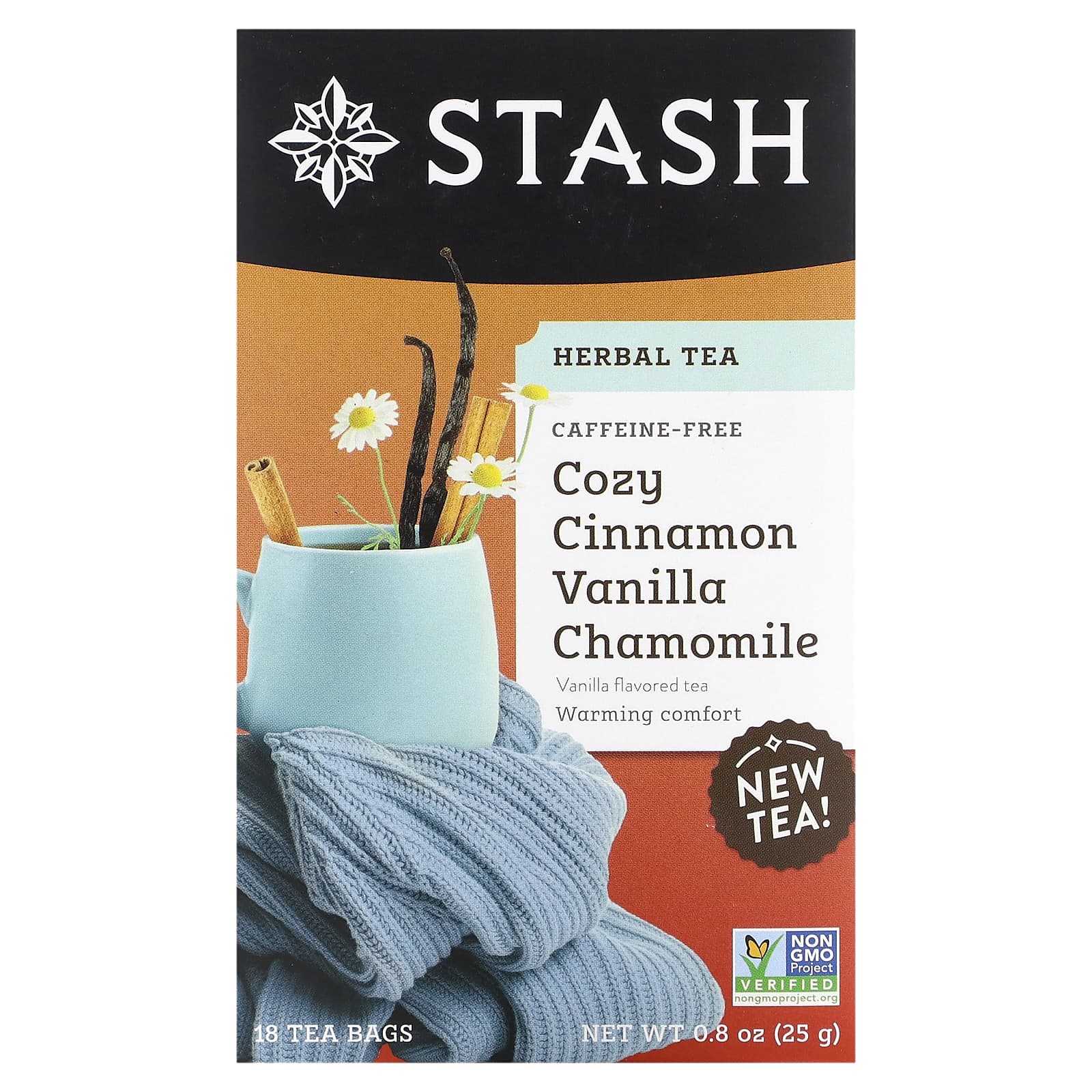 Stash Tea Herbal Tea корица ваниль и ромашка без кофеина 18 чайных пакетиков 25 г 08 унции 1590₽